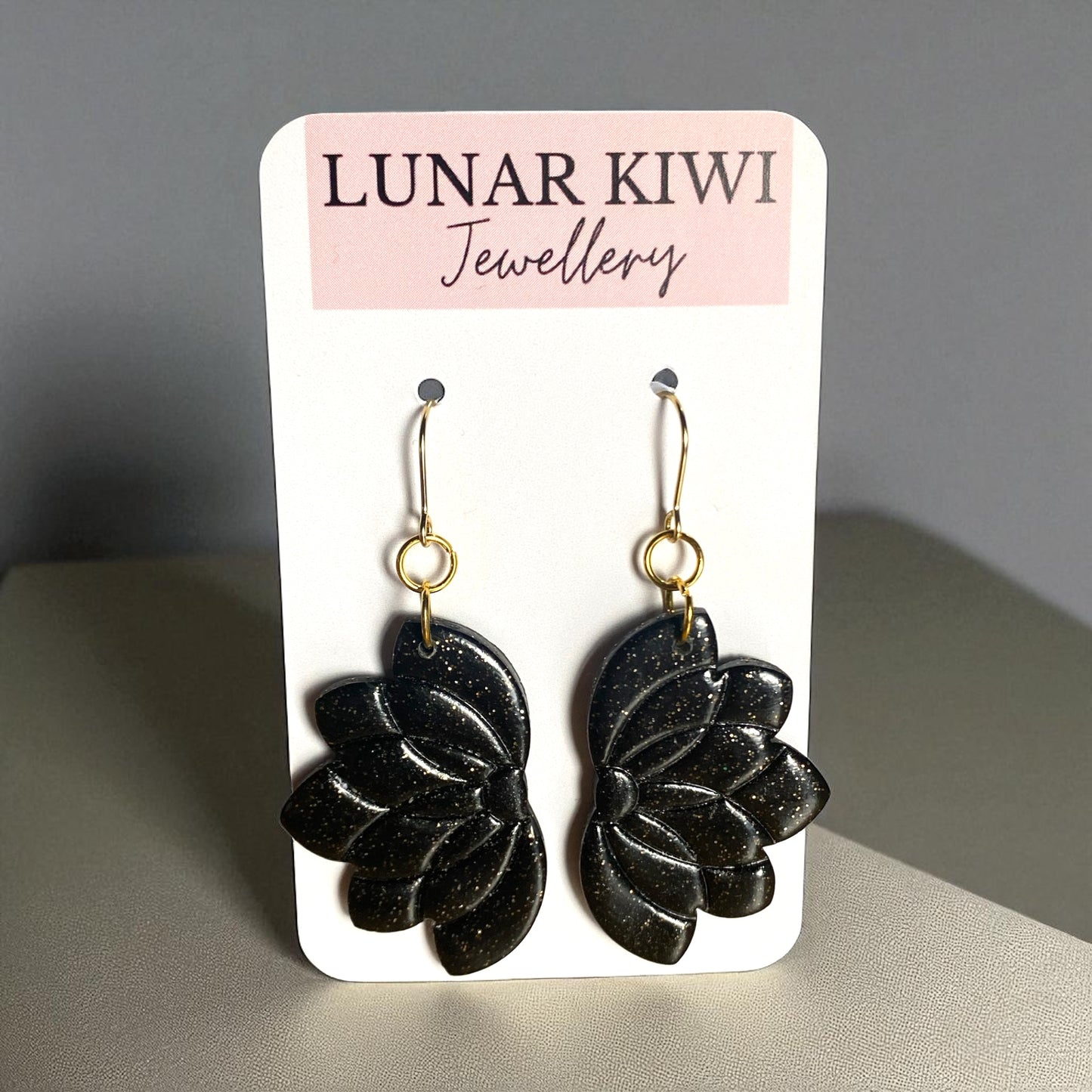 Black Lotus Earrings
