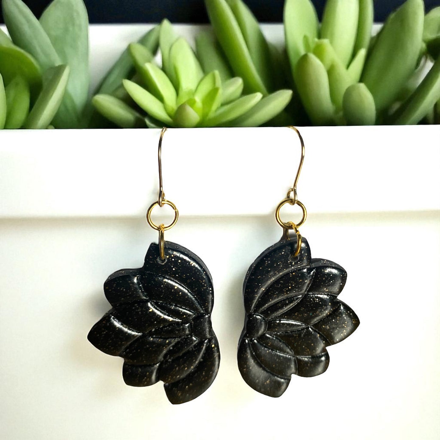 Black Lotus Earrings