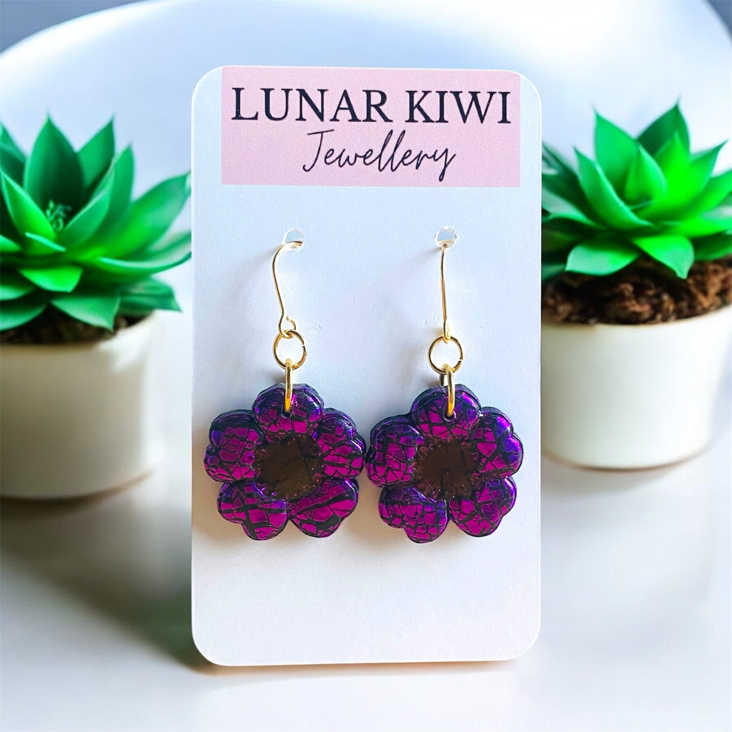 Purple Poppy Earrings