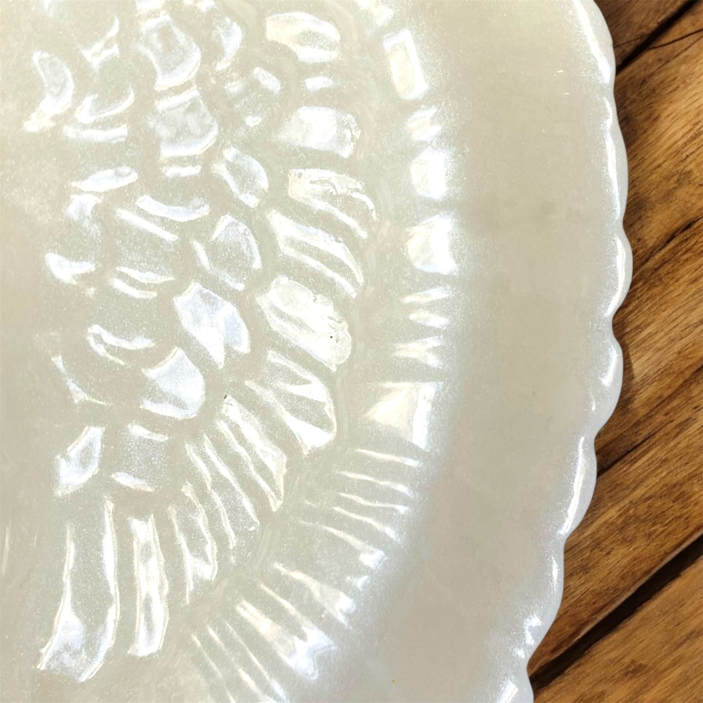 Frosted Angel Wing Trinket Dish