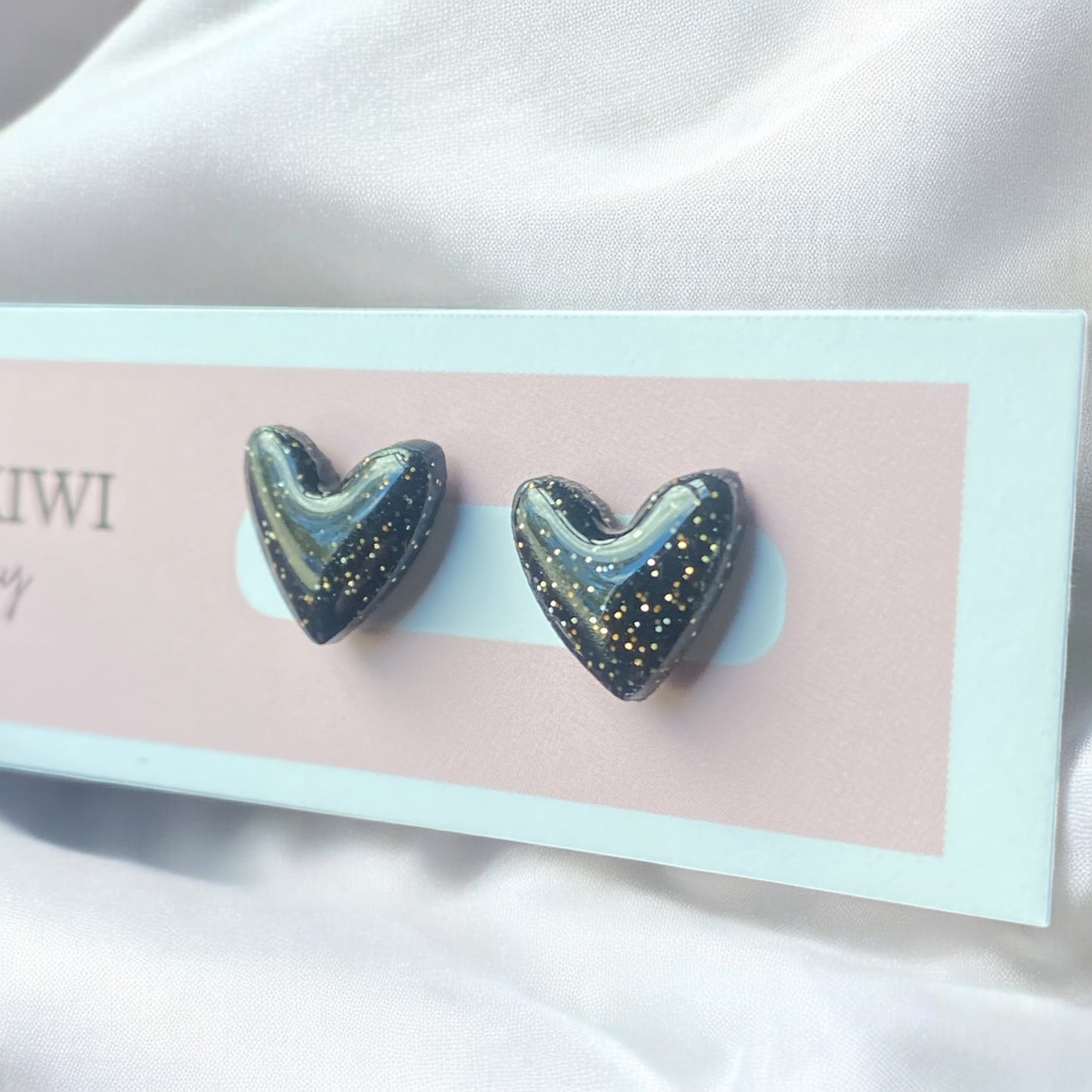 Black Magic Heart Studs