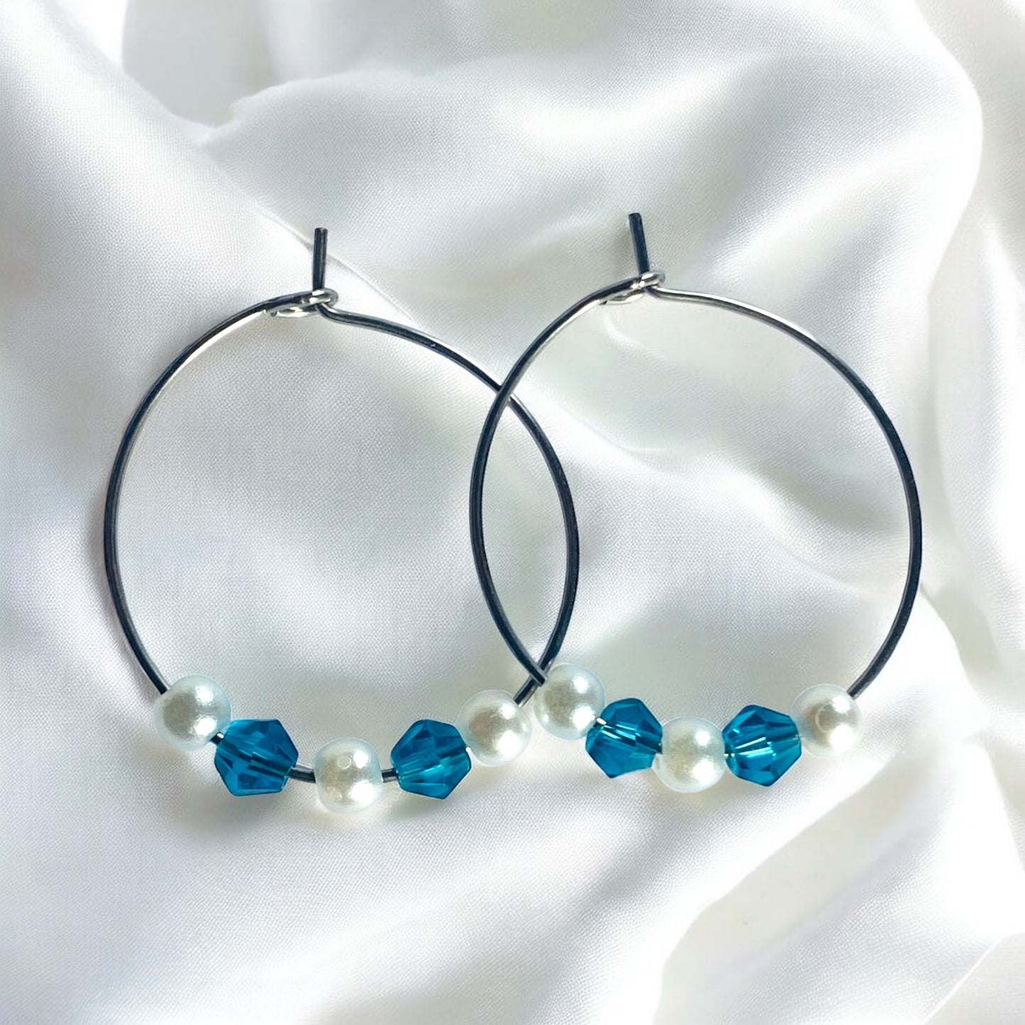 Oceanic Beaded Hoops