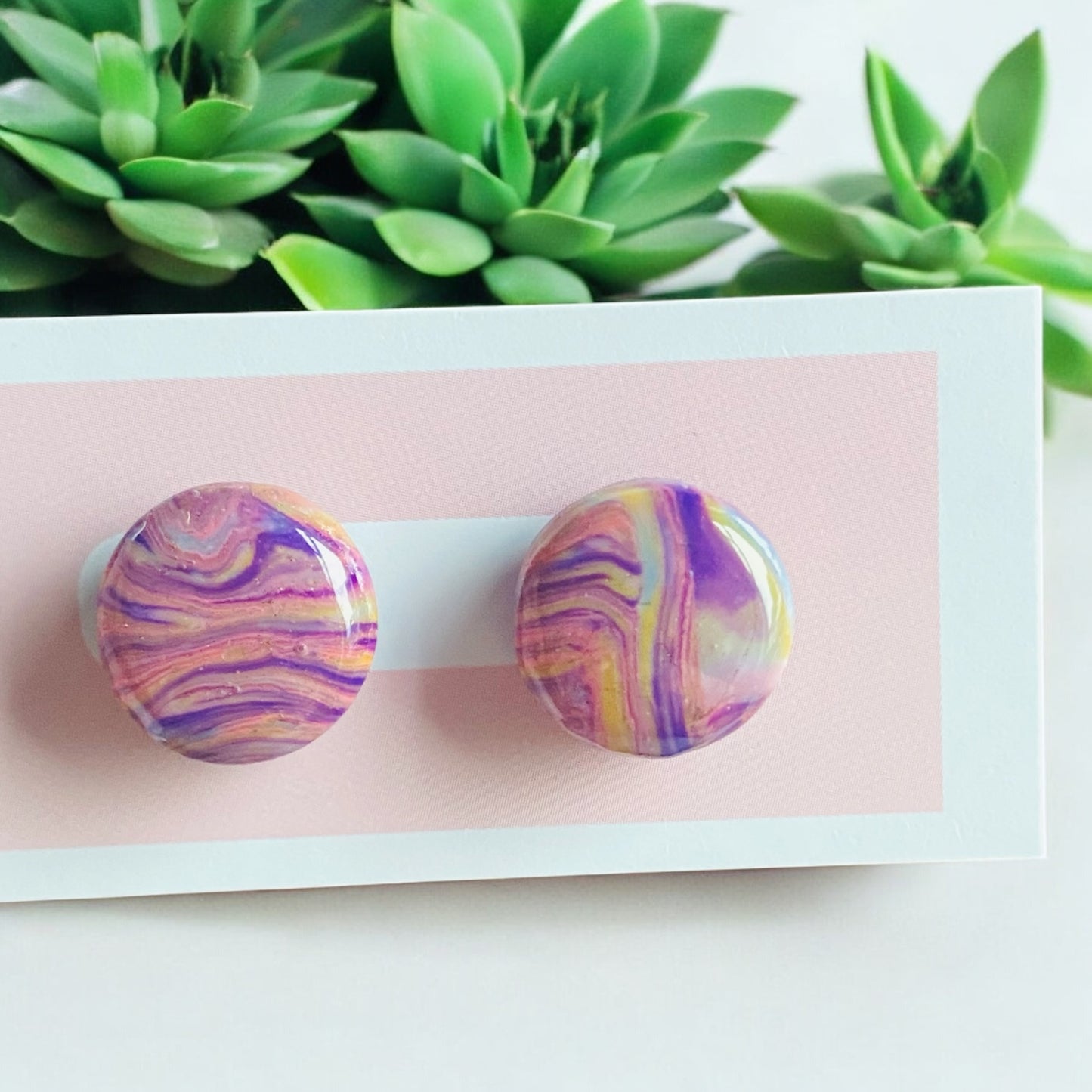 Be Groovy - Purple Swirl Studs