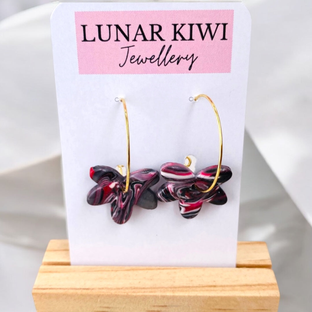 Red Kaleido Hoops