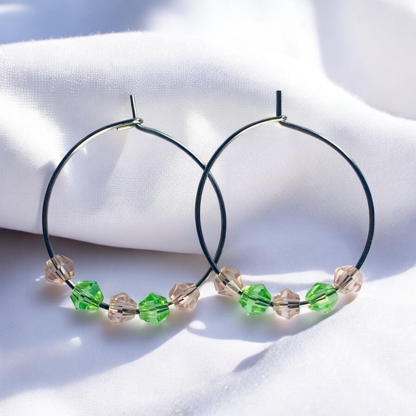 Hibiscus Beaded Hoops
