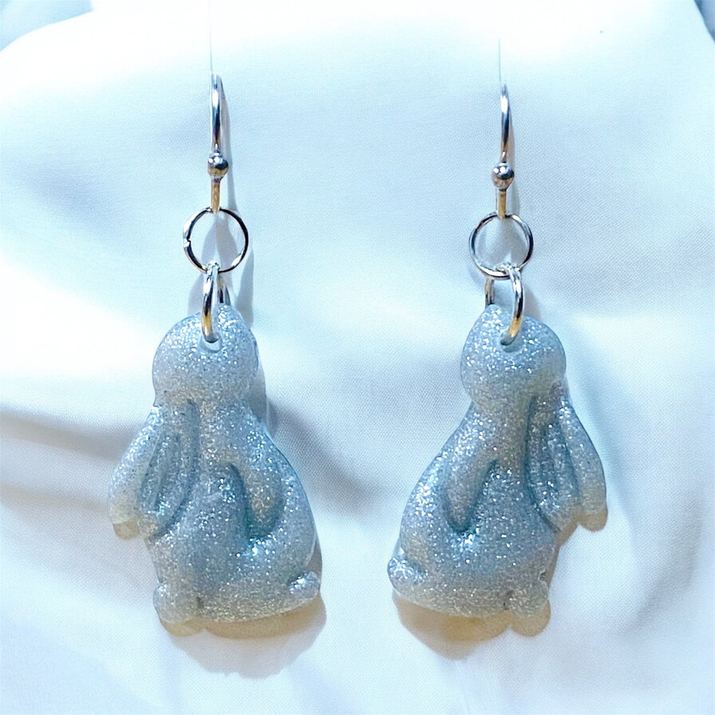 Silver Bunny Dangly Earrings