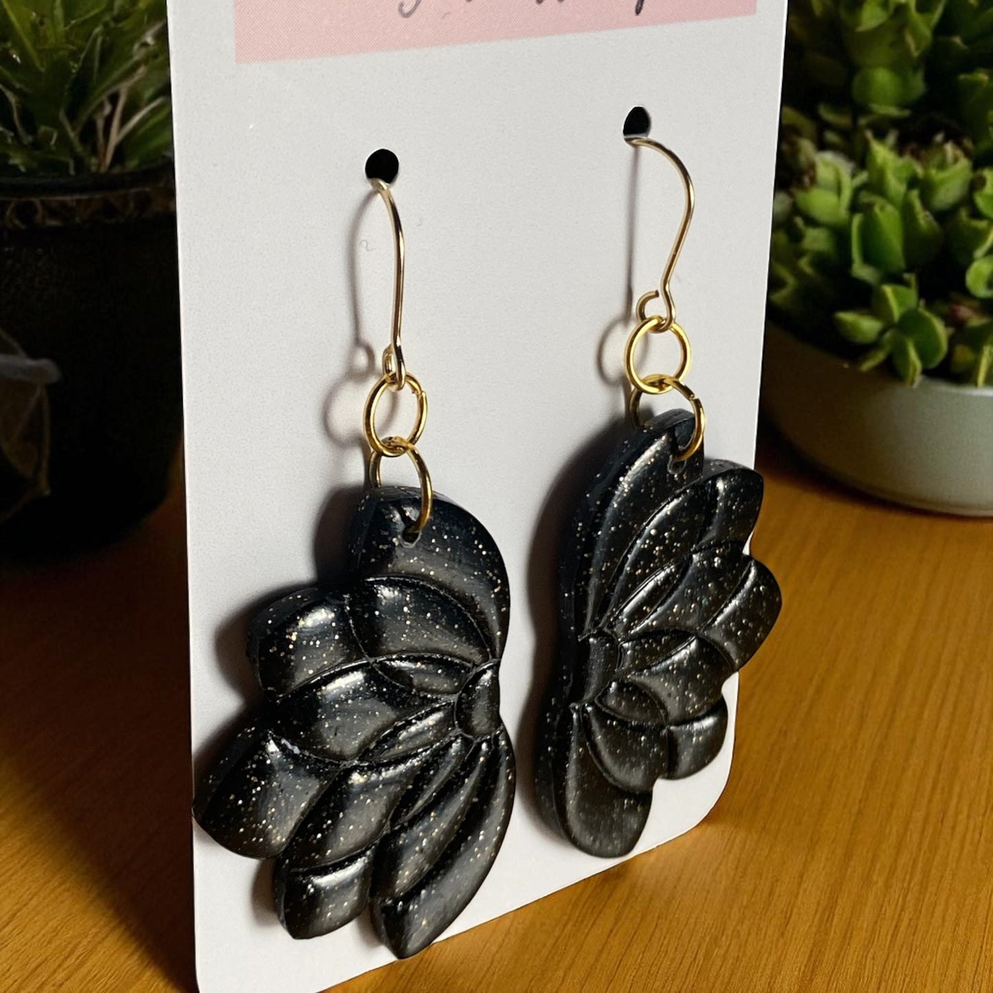 Black Lotus Earrings