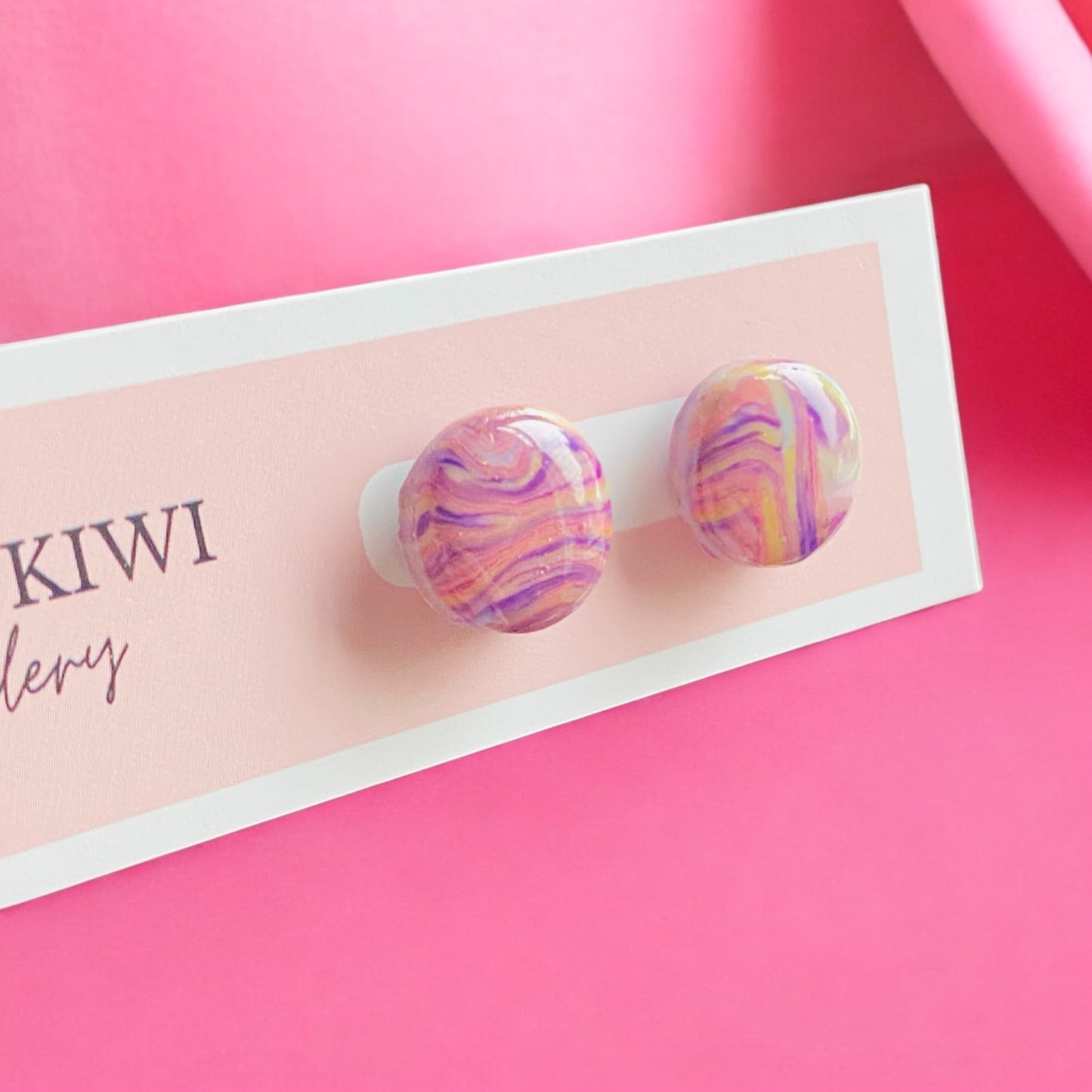 Be Groovy - Purple Swirl Studs
