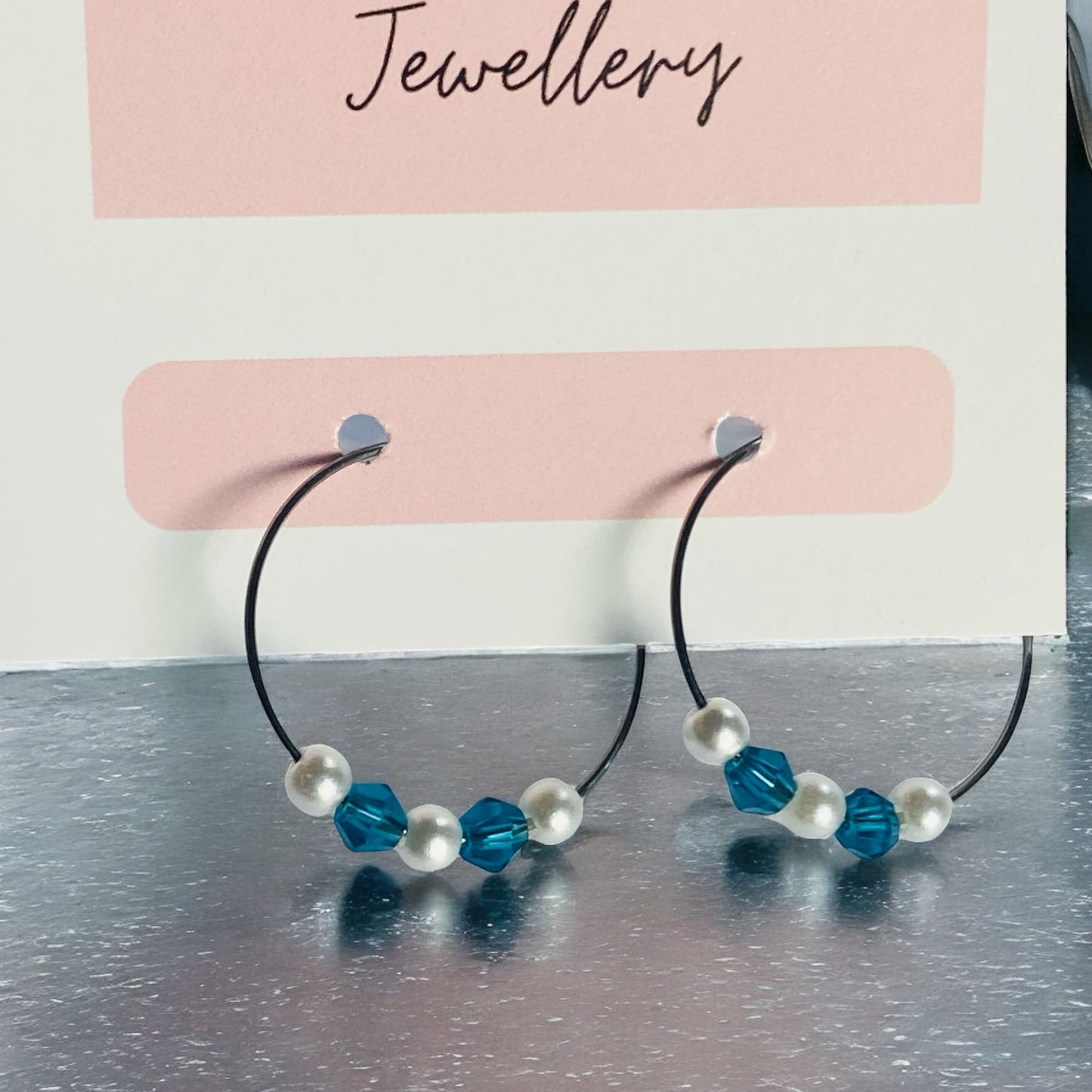 Oceanic Beaded Hoops