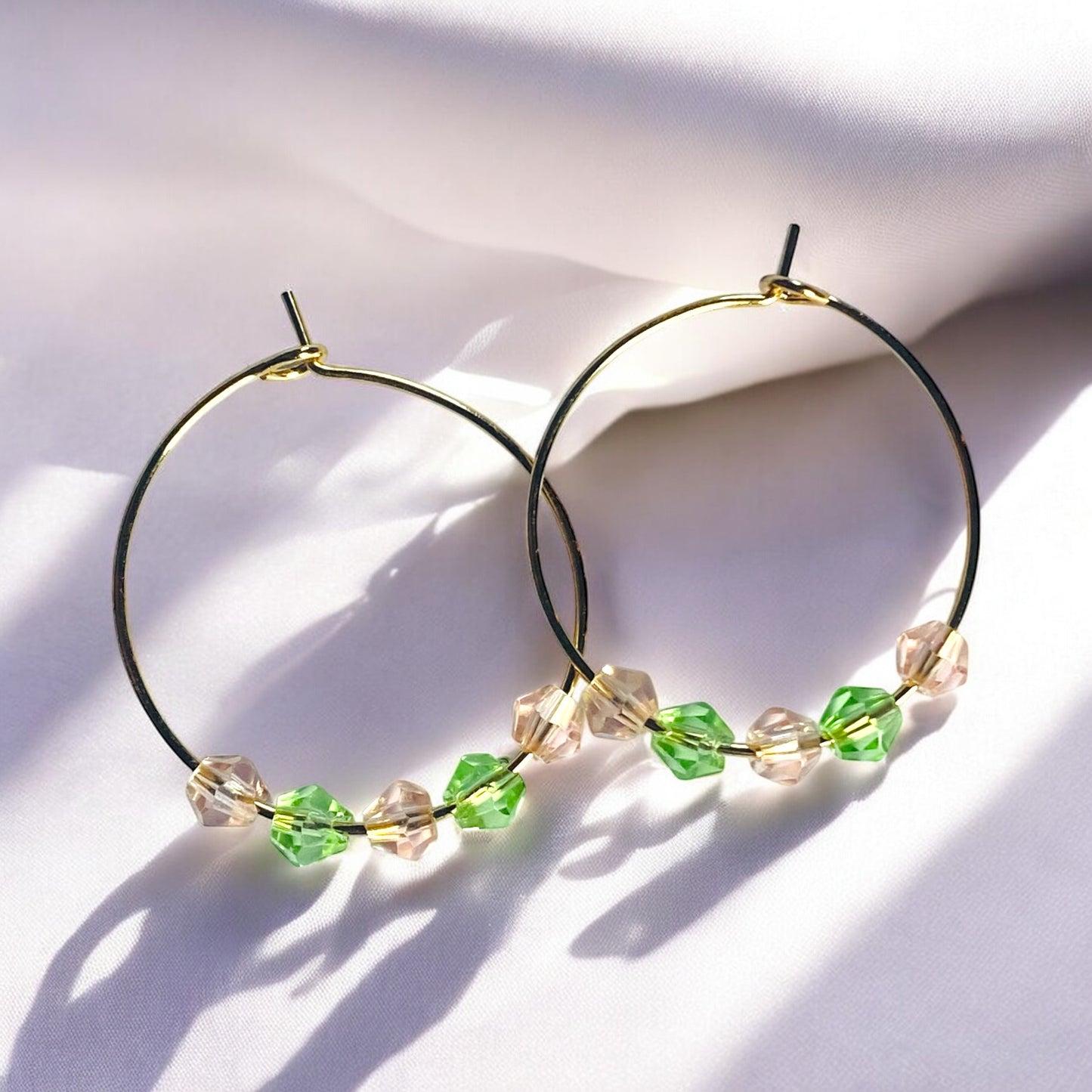 Hibiscus Beaded Hoops
