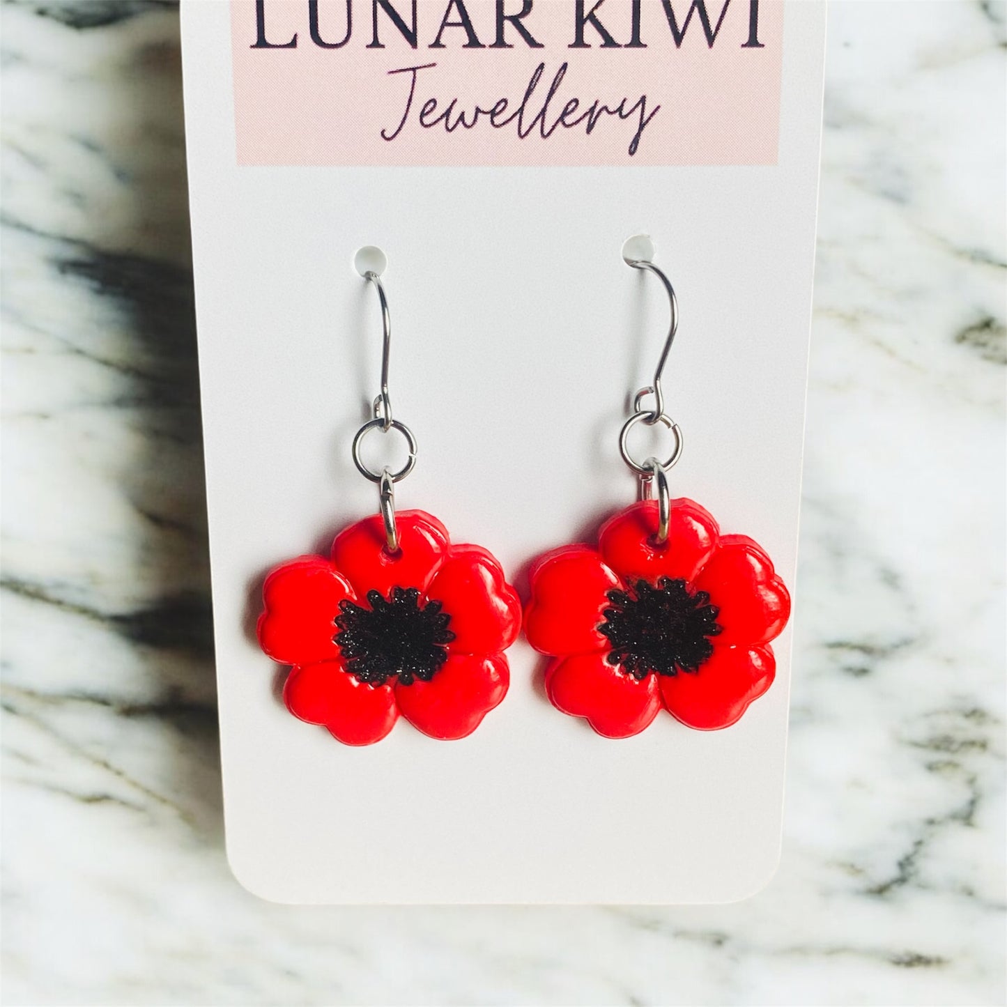 Red Poppy Earrings