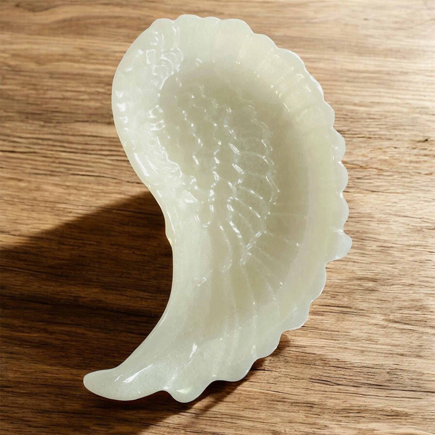 Frosted Angel Wing Trinket Dish