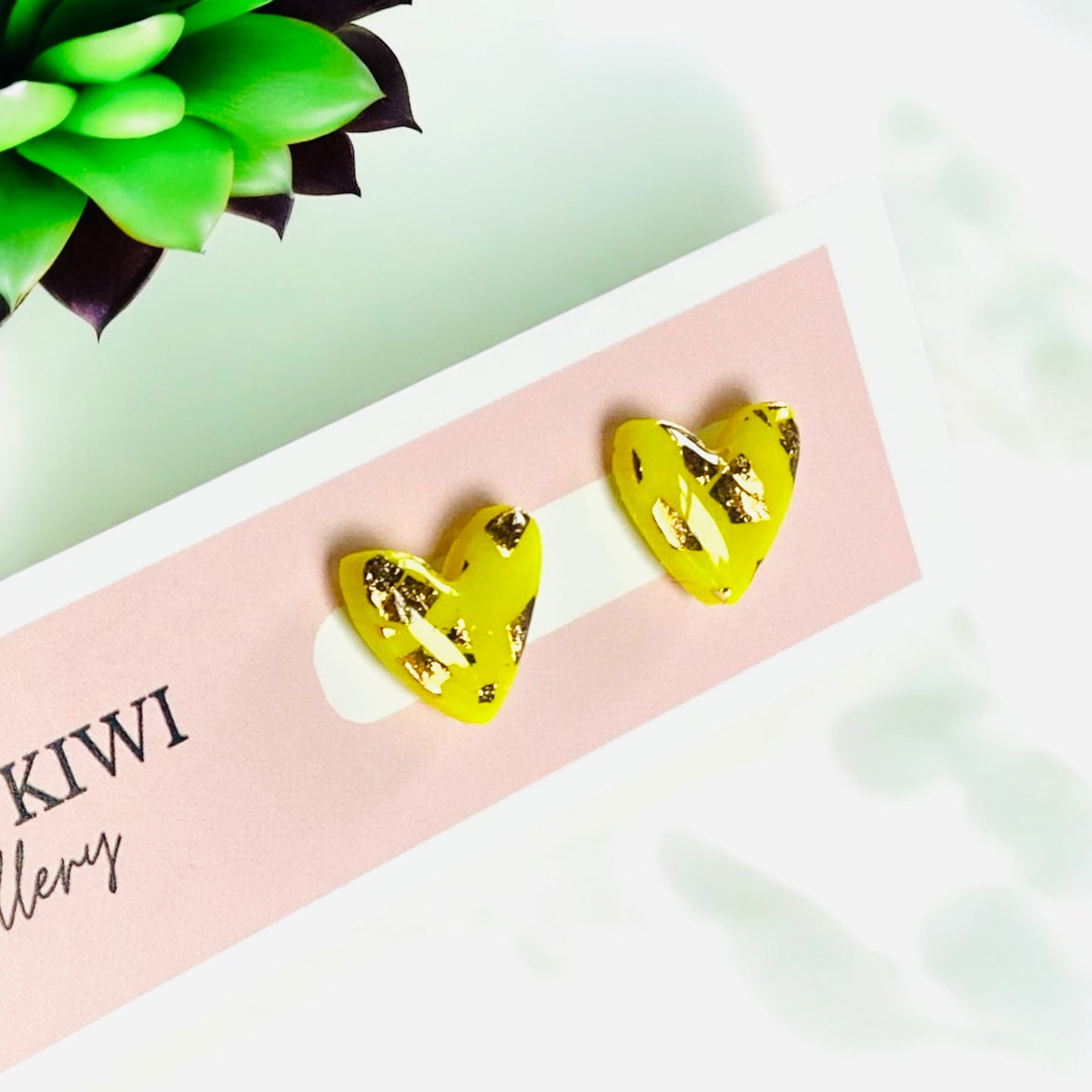 Be Joyous - Yellow Heart Studs