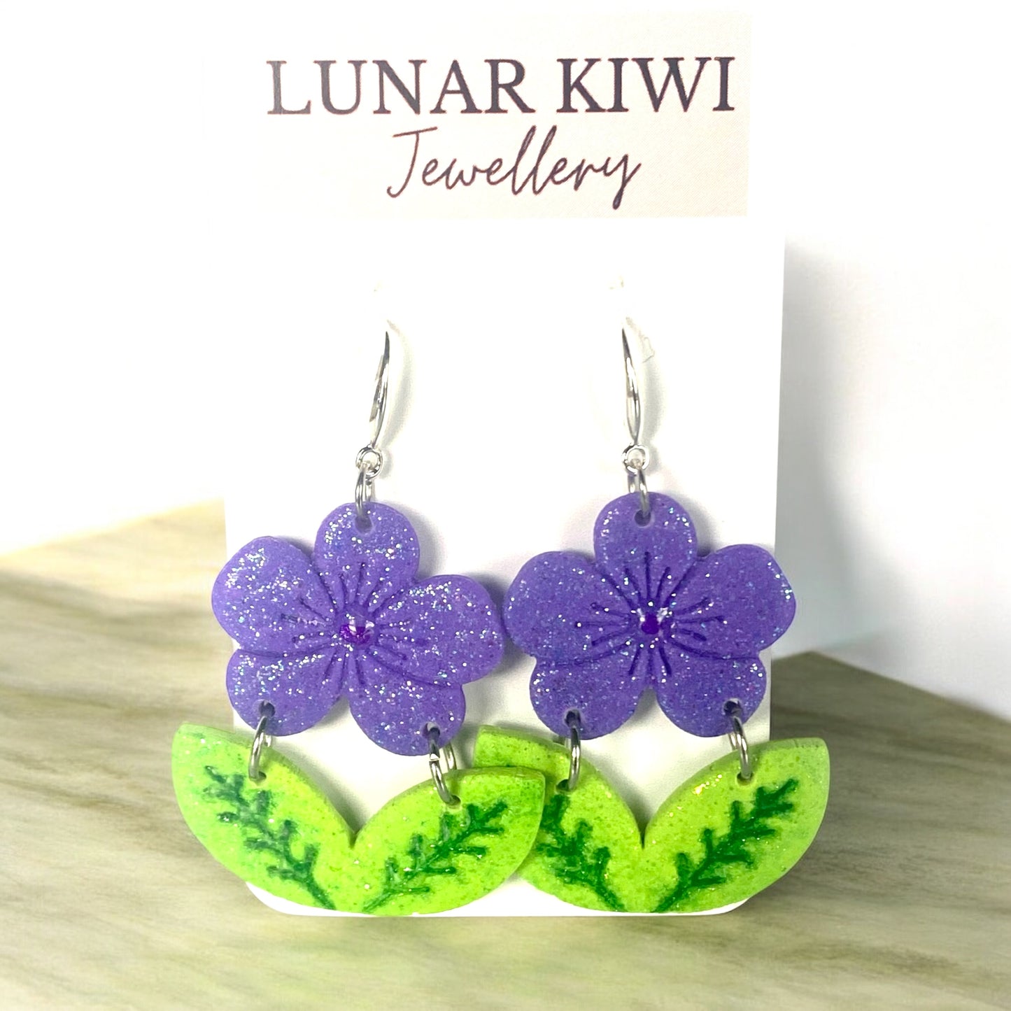 Purple Pansy Earrings