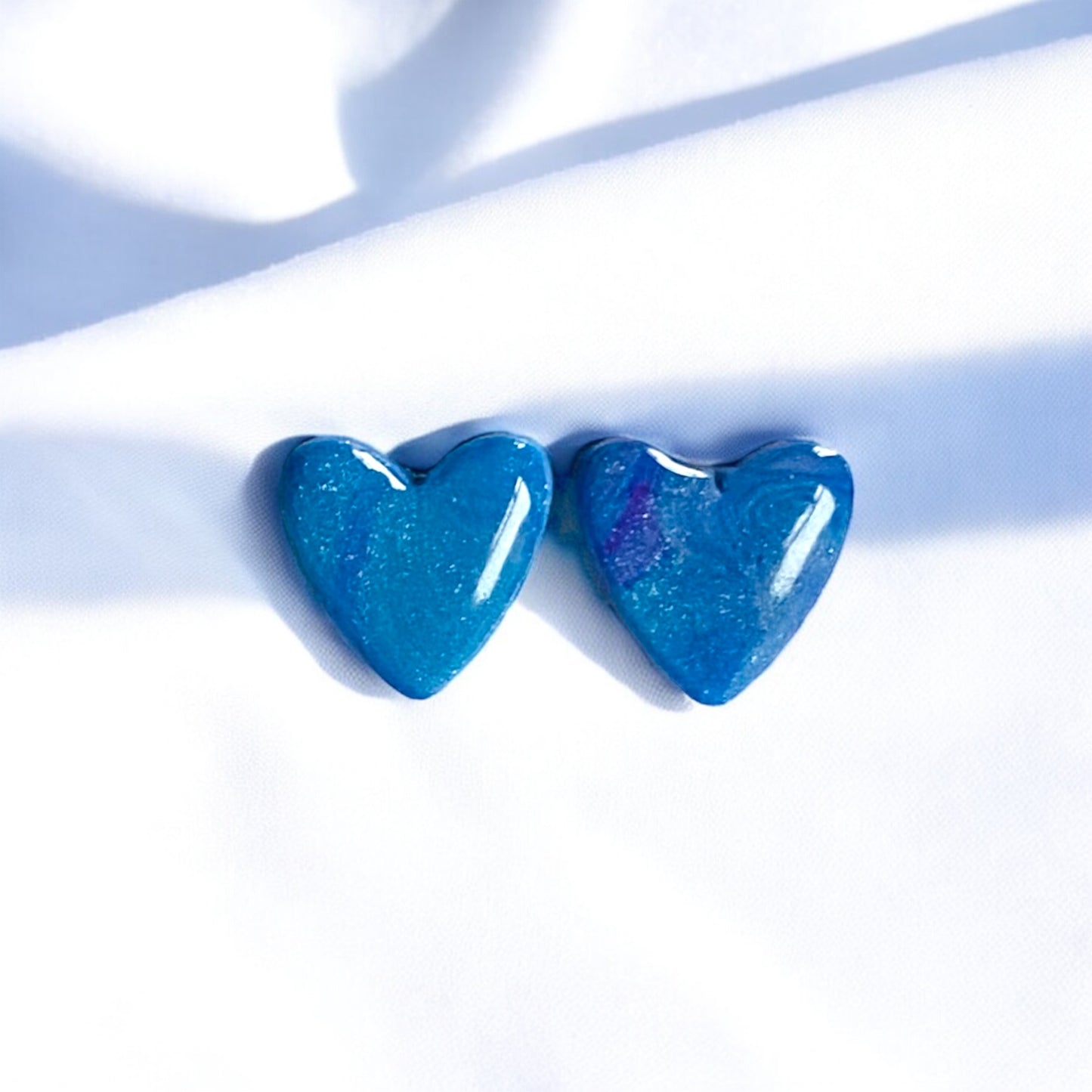 Be Calm - Blue Heart Studs