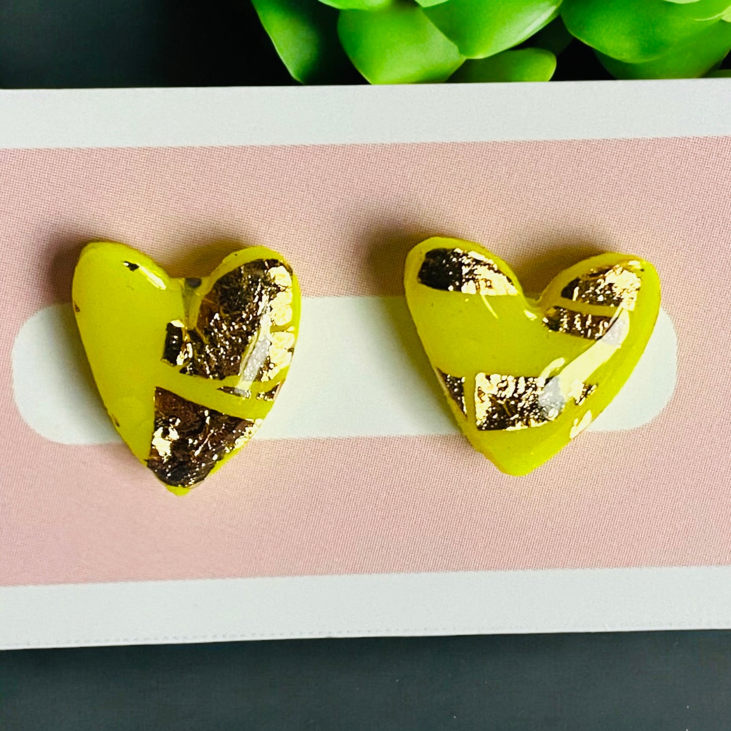 Be Joyous - Yellow Heart Studs