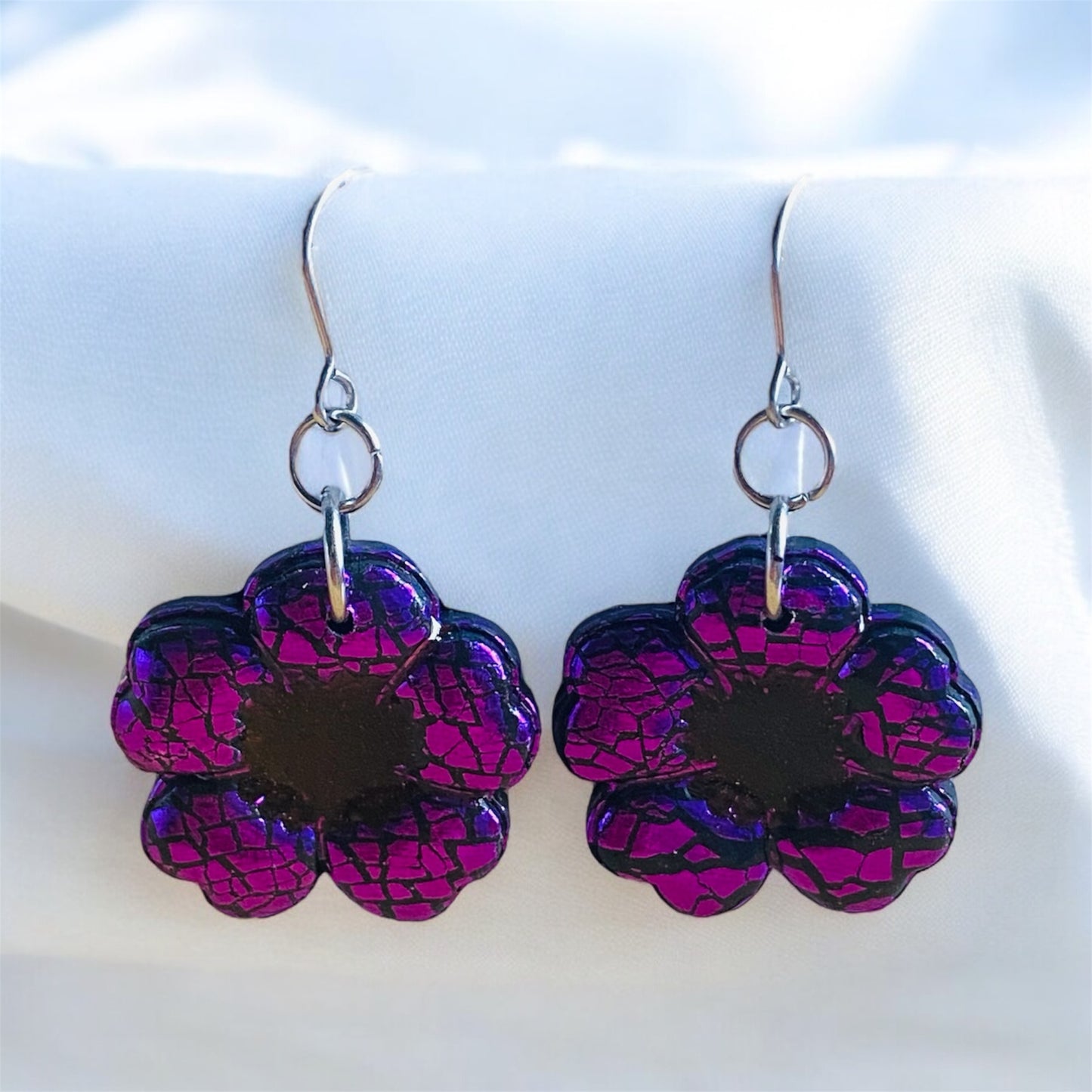 Purple Poppy Earrings