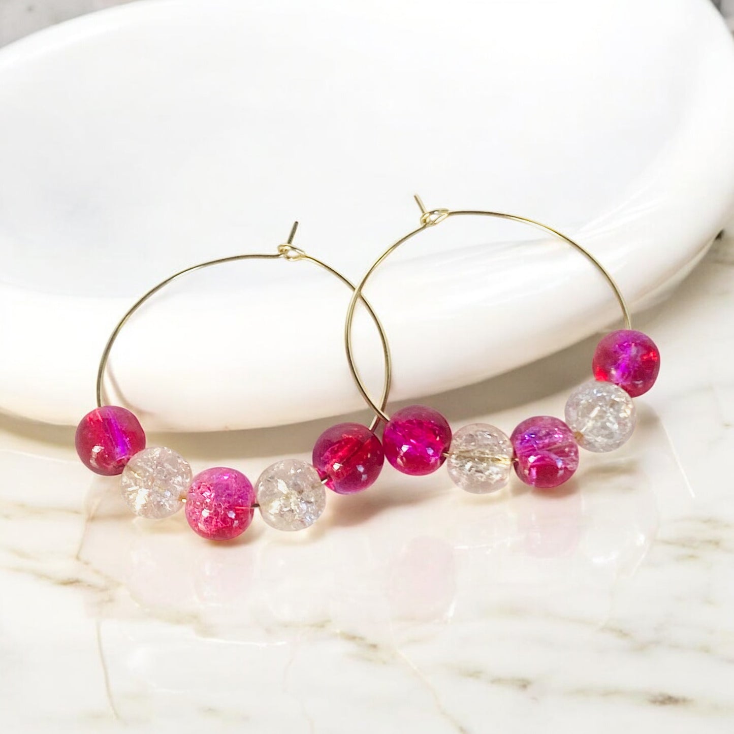 Red Sparkle Hoops