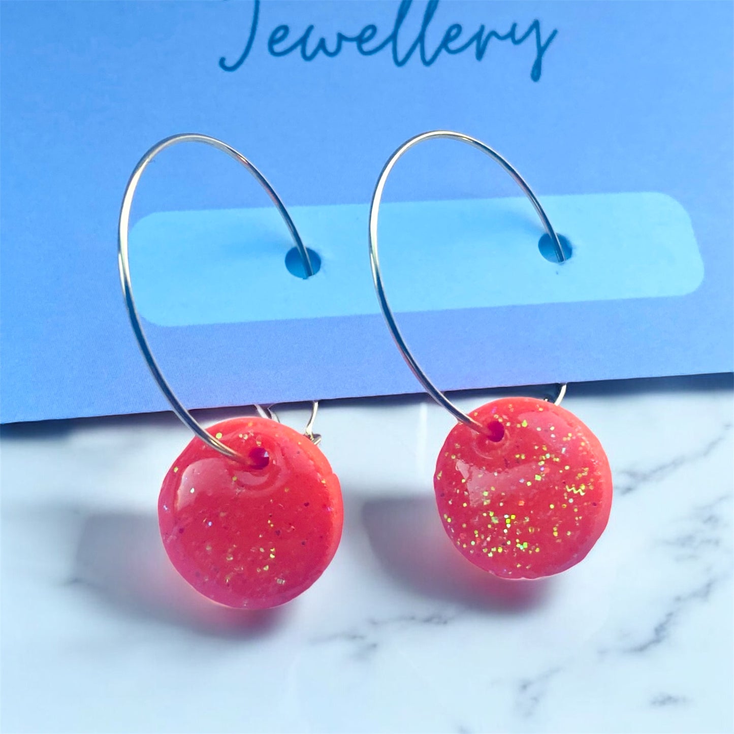 Sunset Sparkle Hoop Earrings