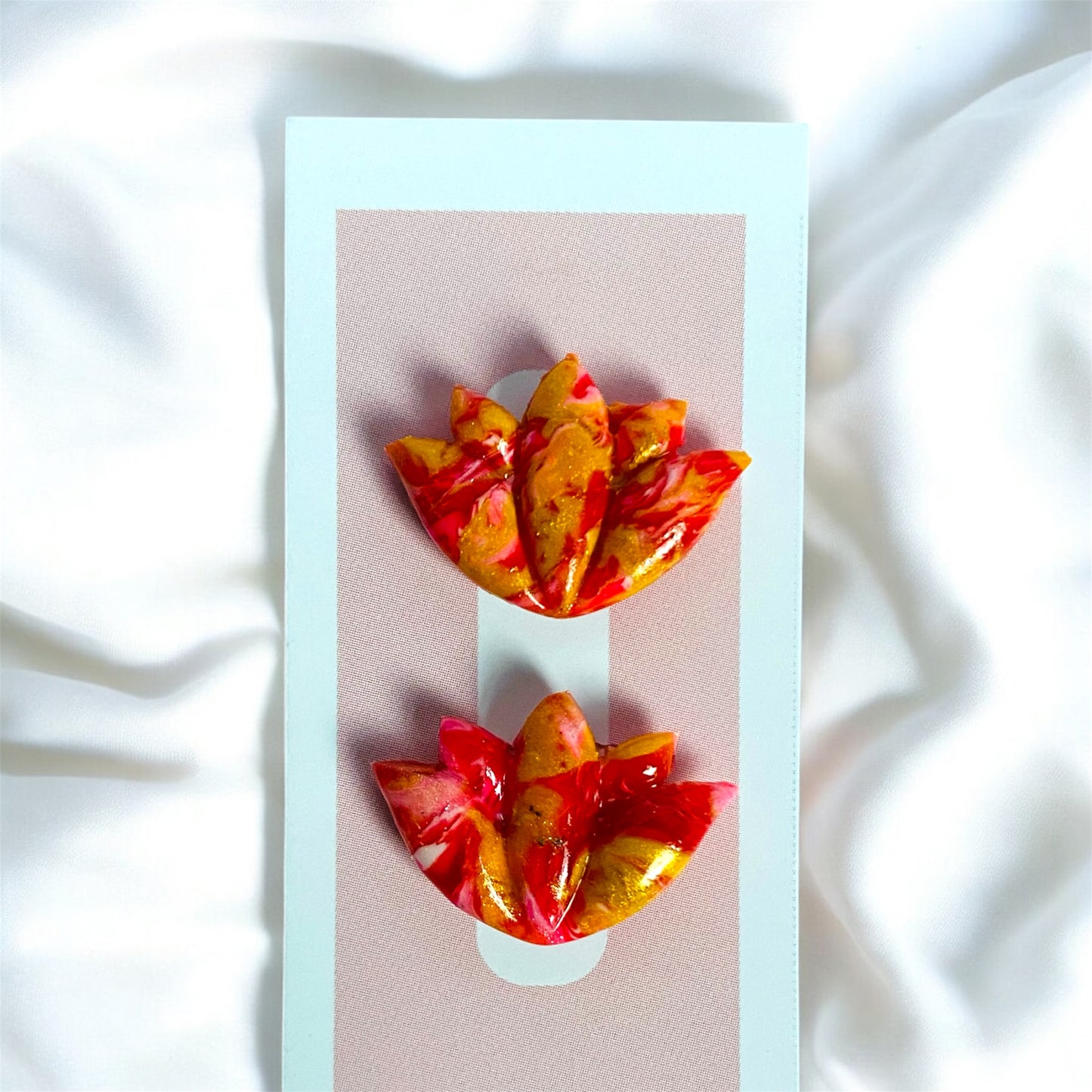 Fiery Bloom Lotus Studs