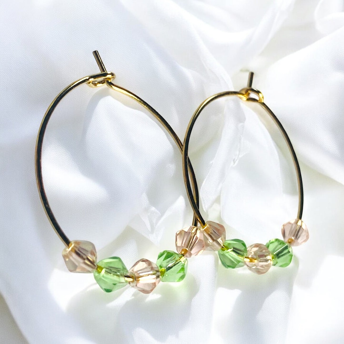 Hibiscus Beaded Hoops