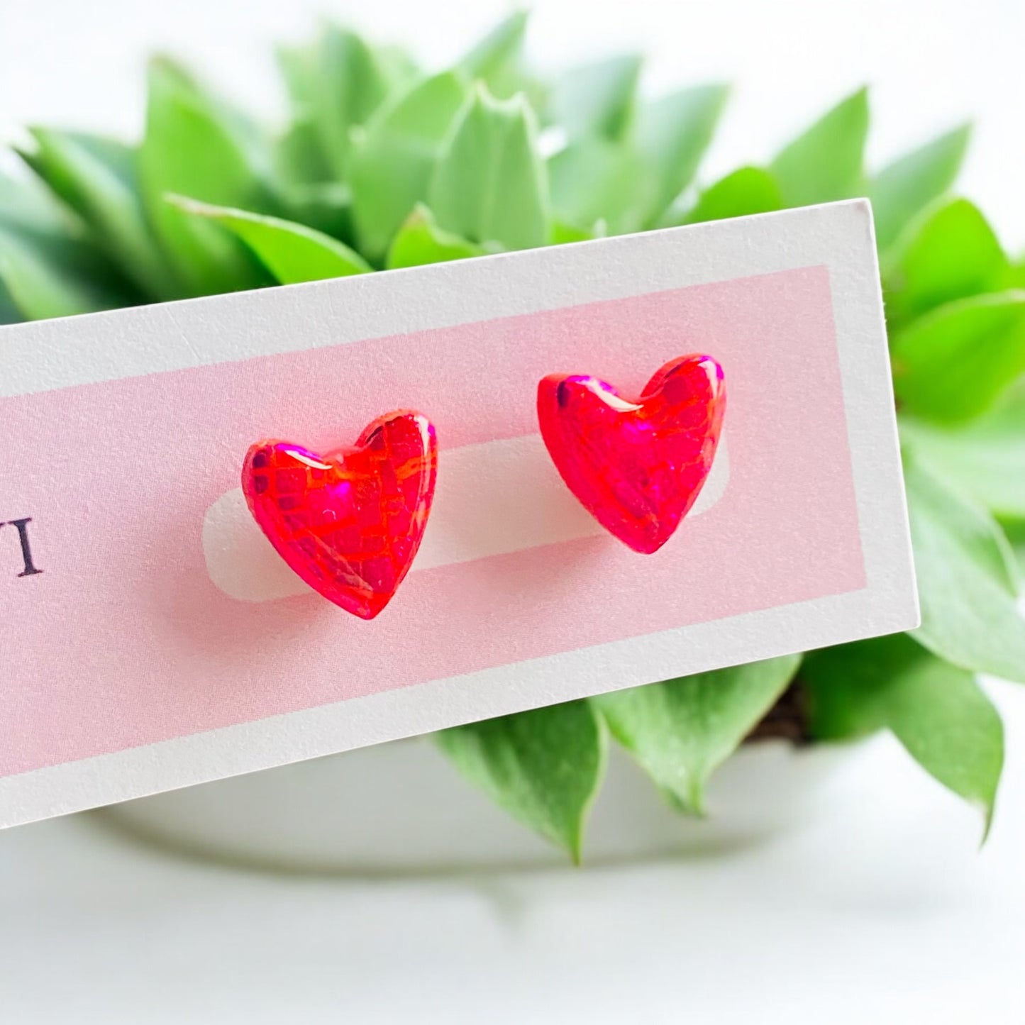 Be Seen - Red Heart Studs