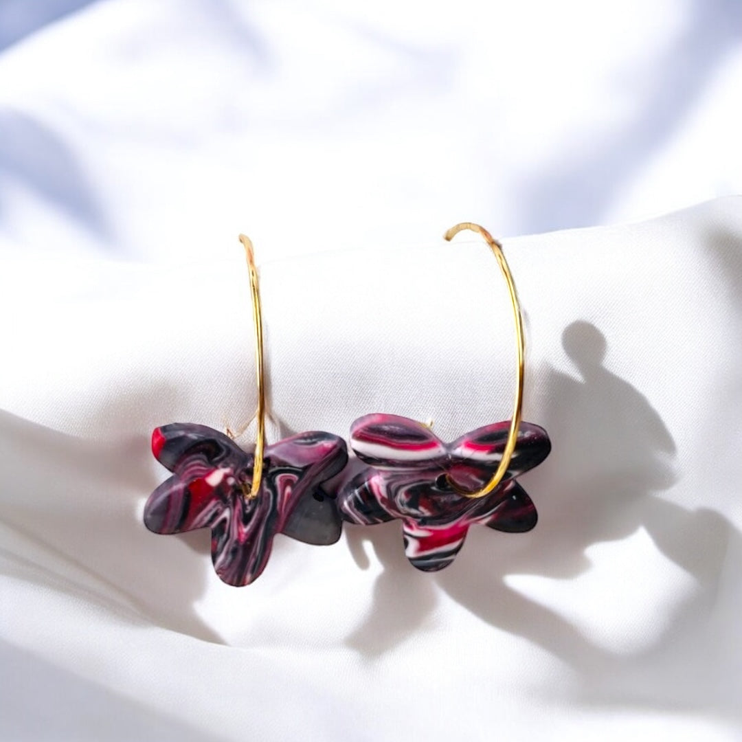 Red Kaleido Hoops