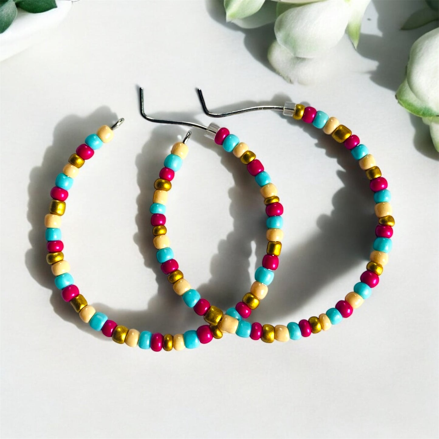 Beaded Bliss Hoops