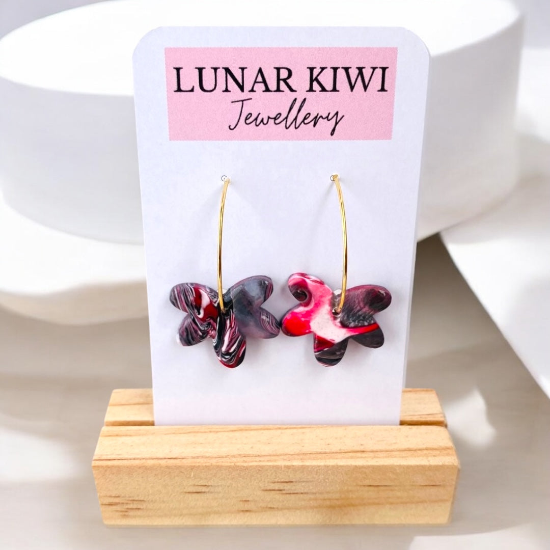 Red Kaleido Hoops