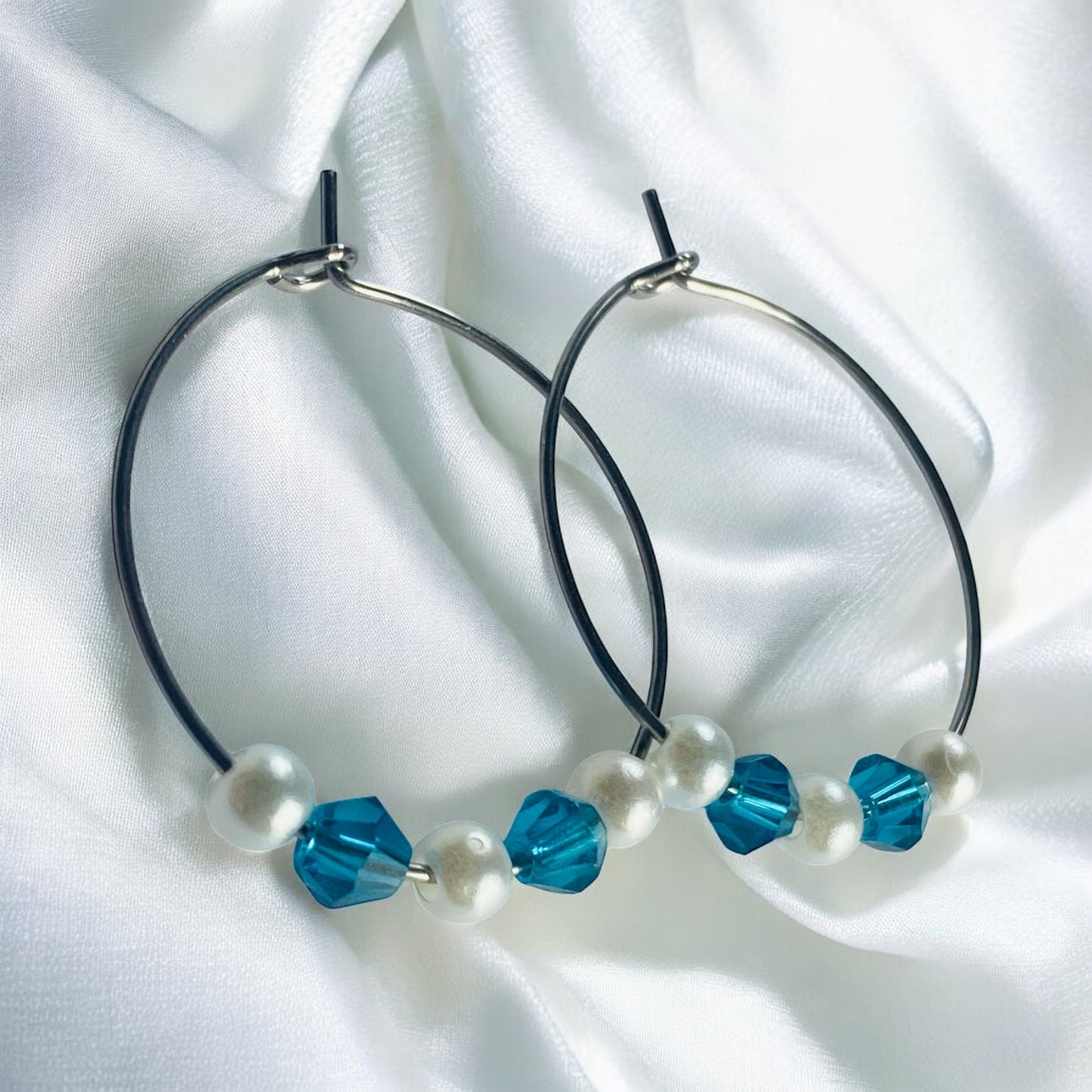Oceanic Beaded Hoops