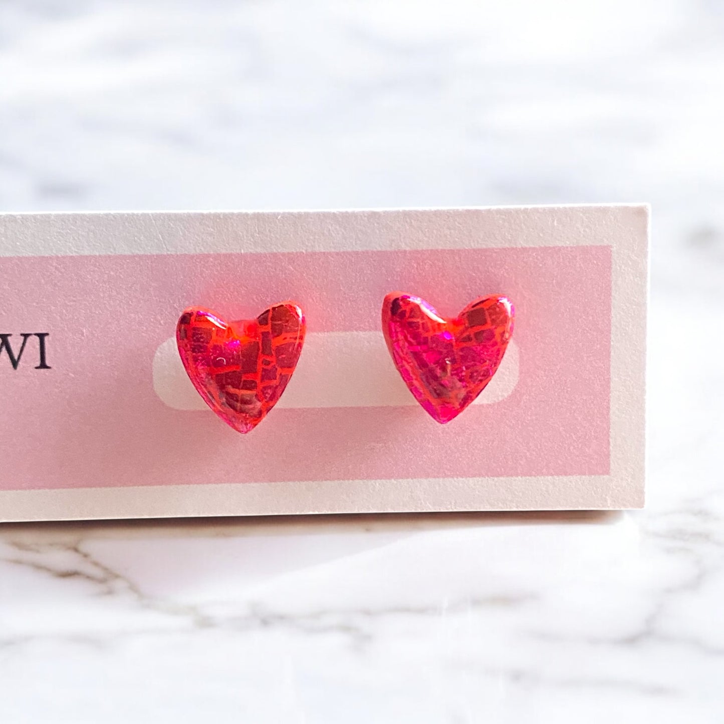 Be Seen - Red Heart Studs