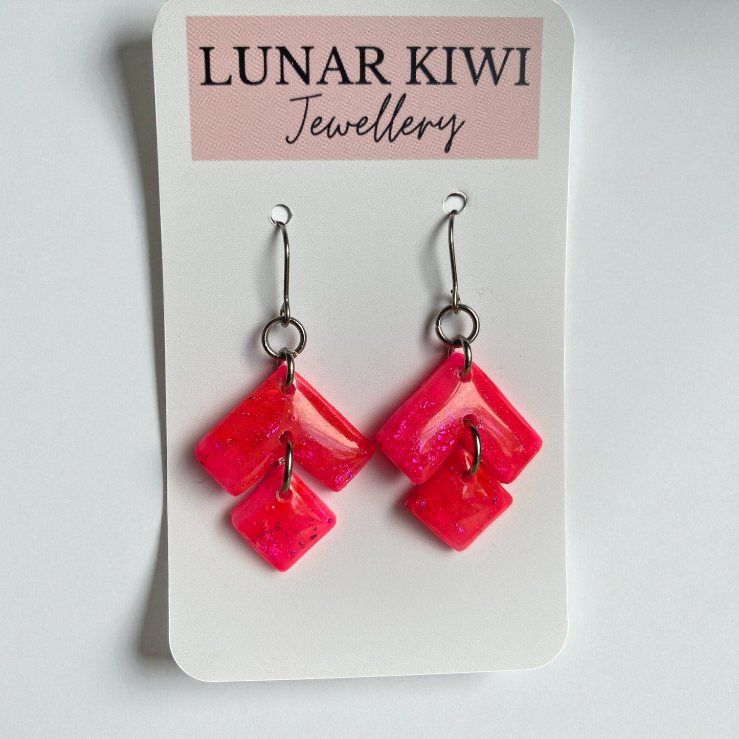 Neon Pink Pop Earrings
