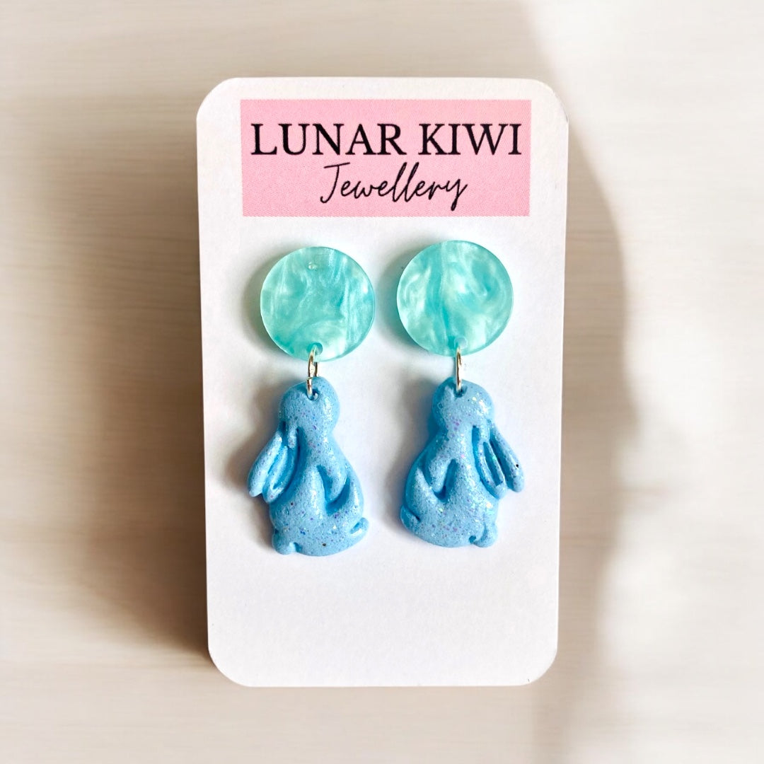 Blue Bunny Earrings