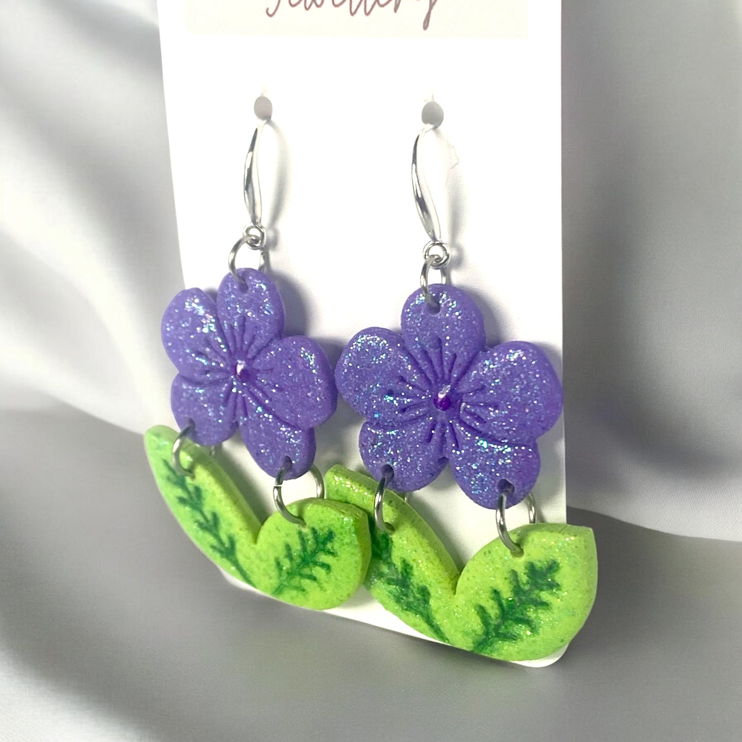 Purple Pansy Earrings