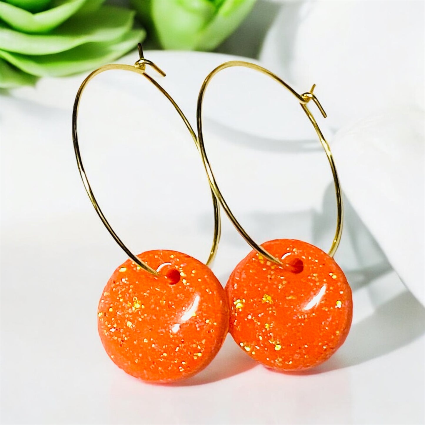 Sunset Sparkle Hoop Earrings