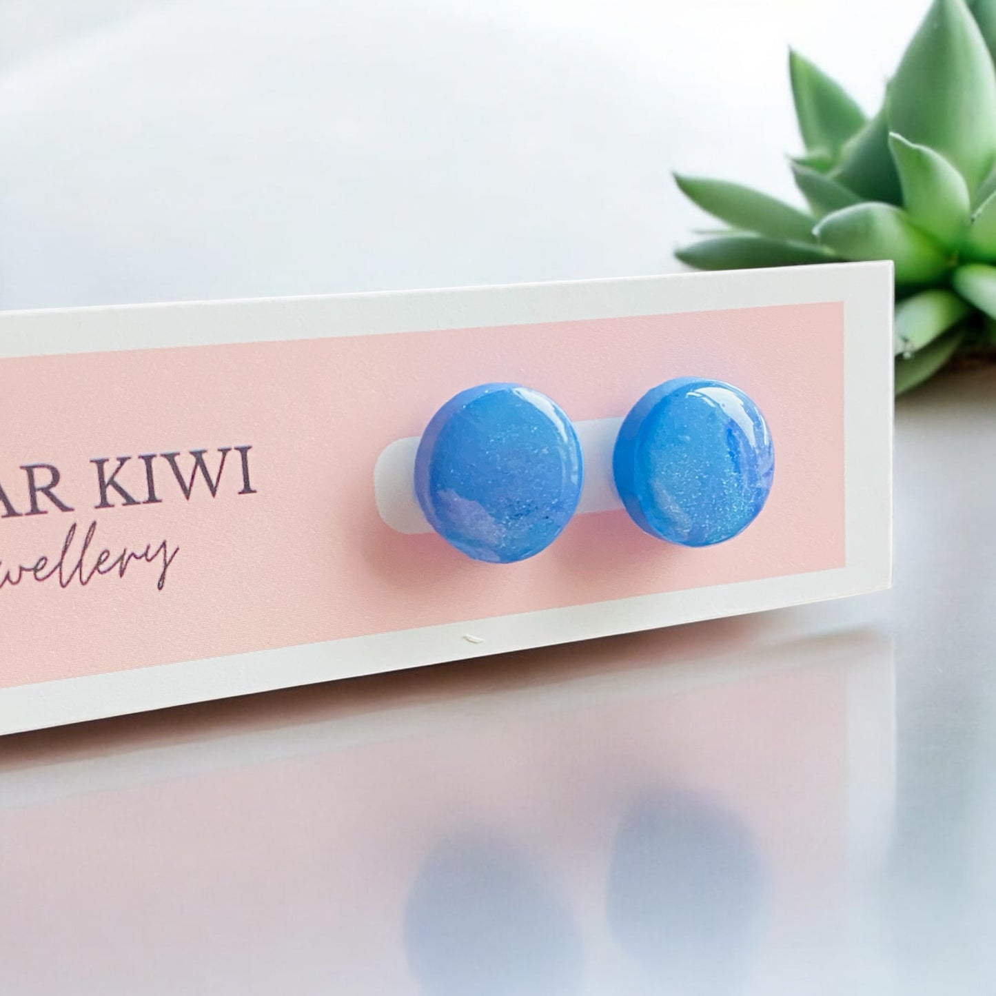 Be Resilient - Blue circle studs