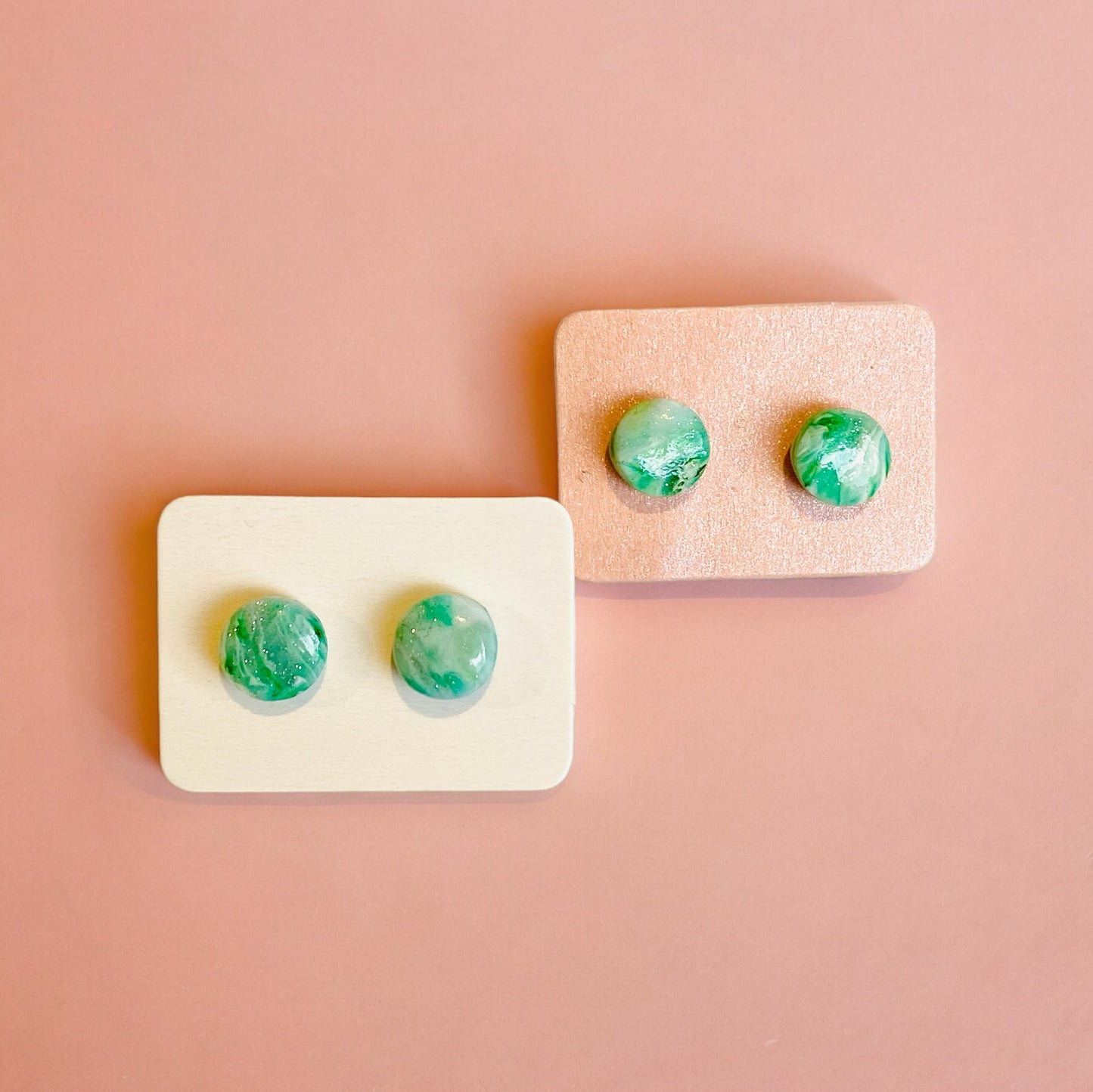 Be Still - Jade Swirl Stud Earrings