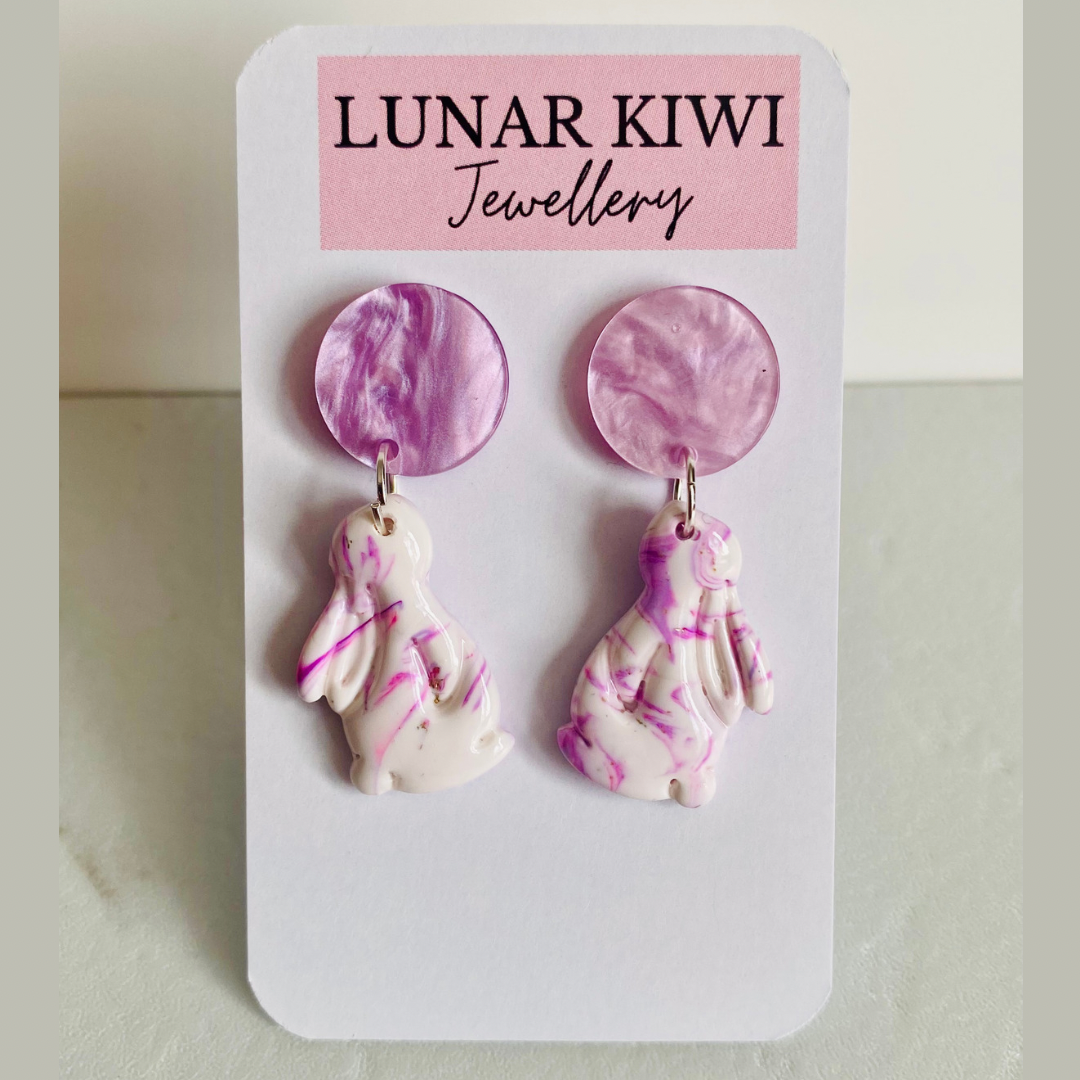 Purple Bunny Earrings