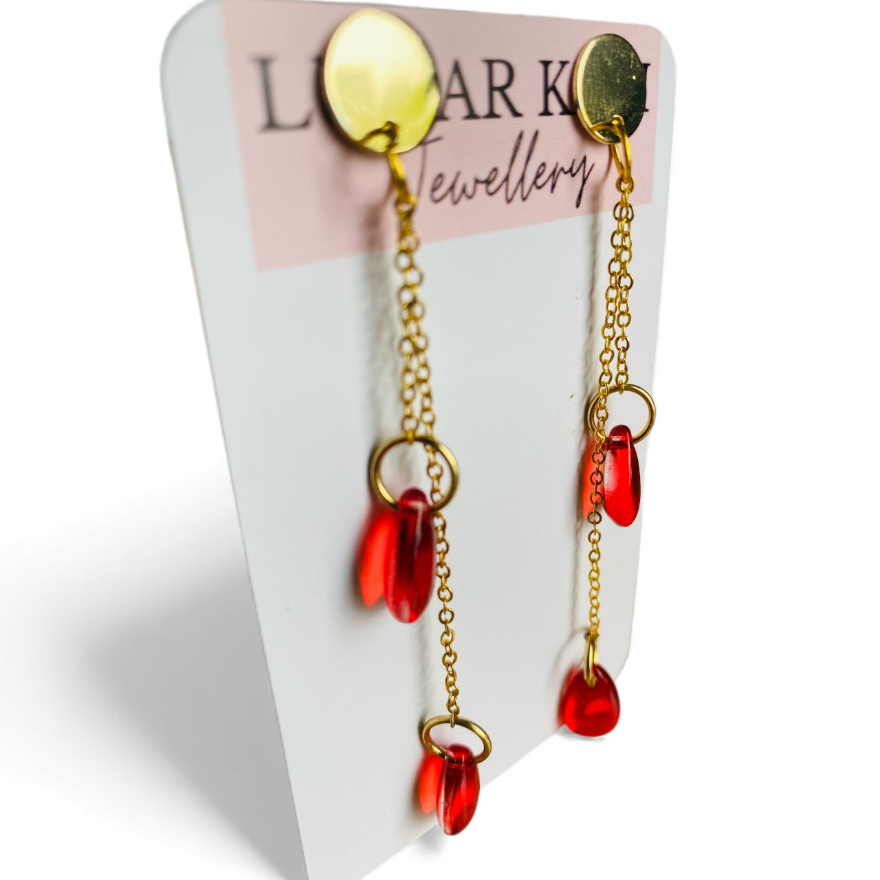 Crimson Cascade Earrings