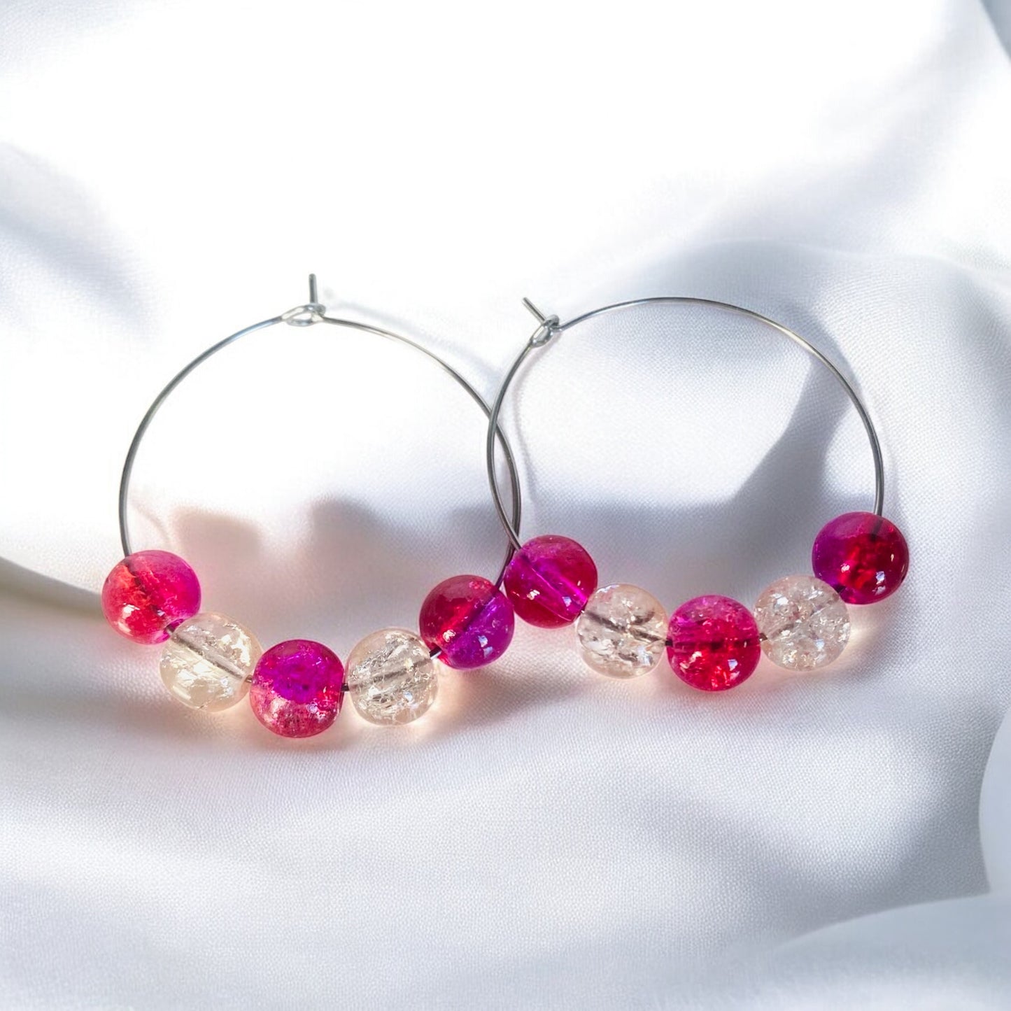 Red Sparkle Hoops