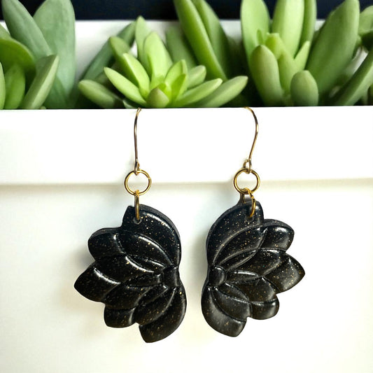 Black Lotus Earrings