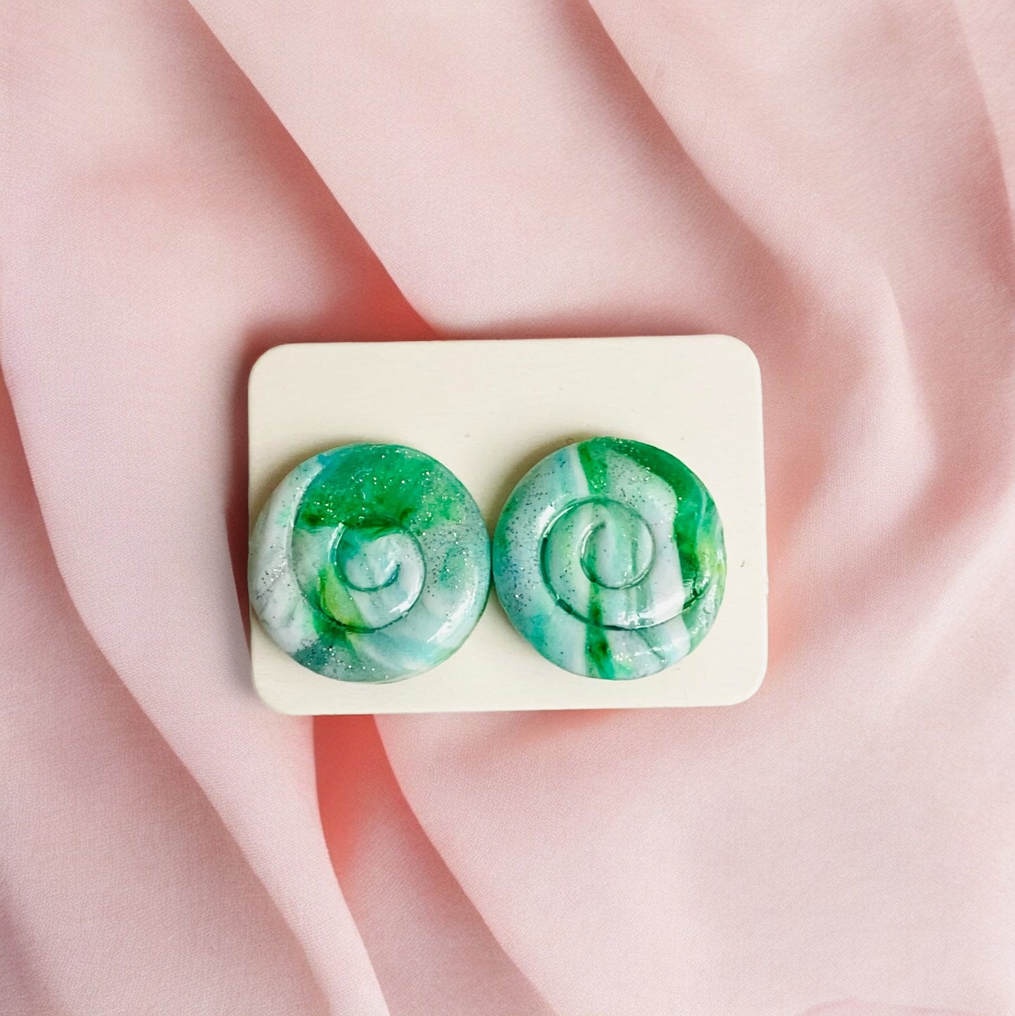 Be Empowered - Green Swirl Studs