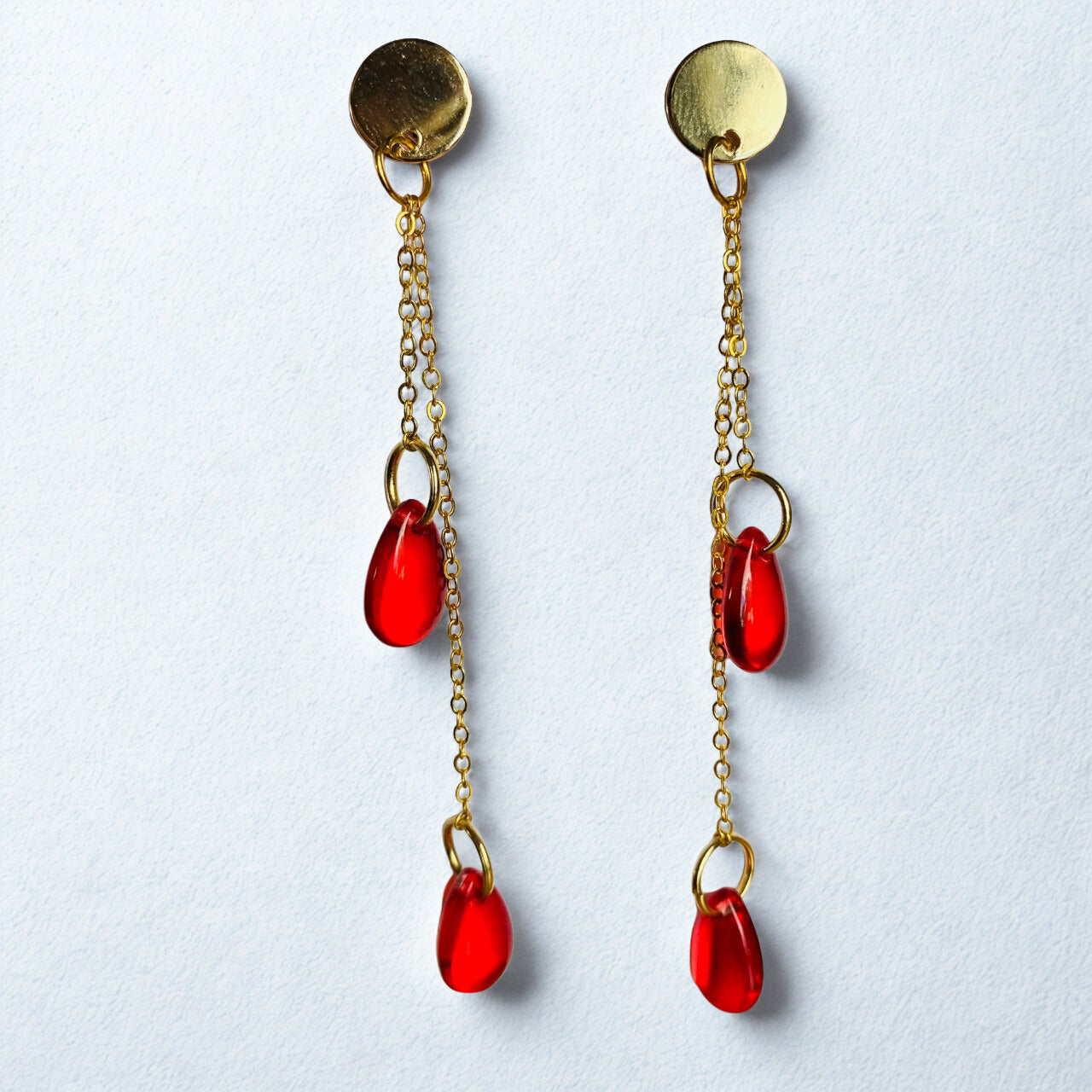 Crimson Cascade Earrings