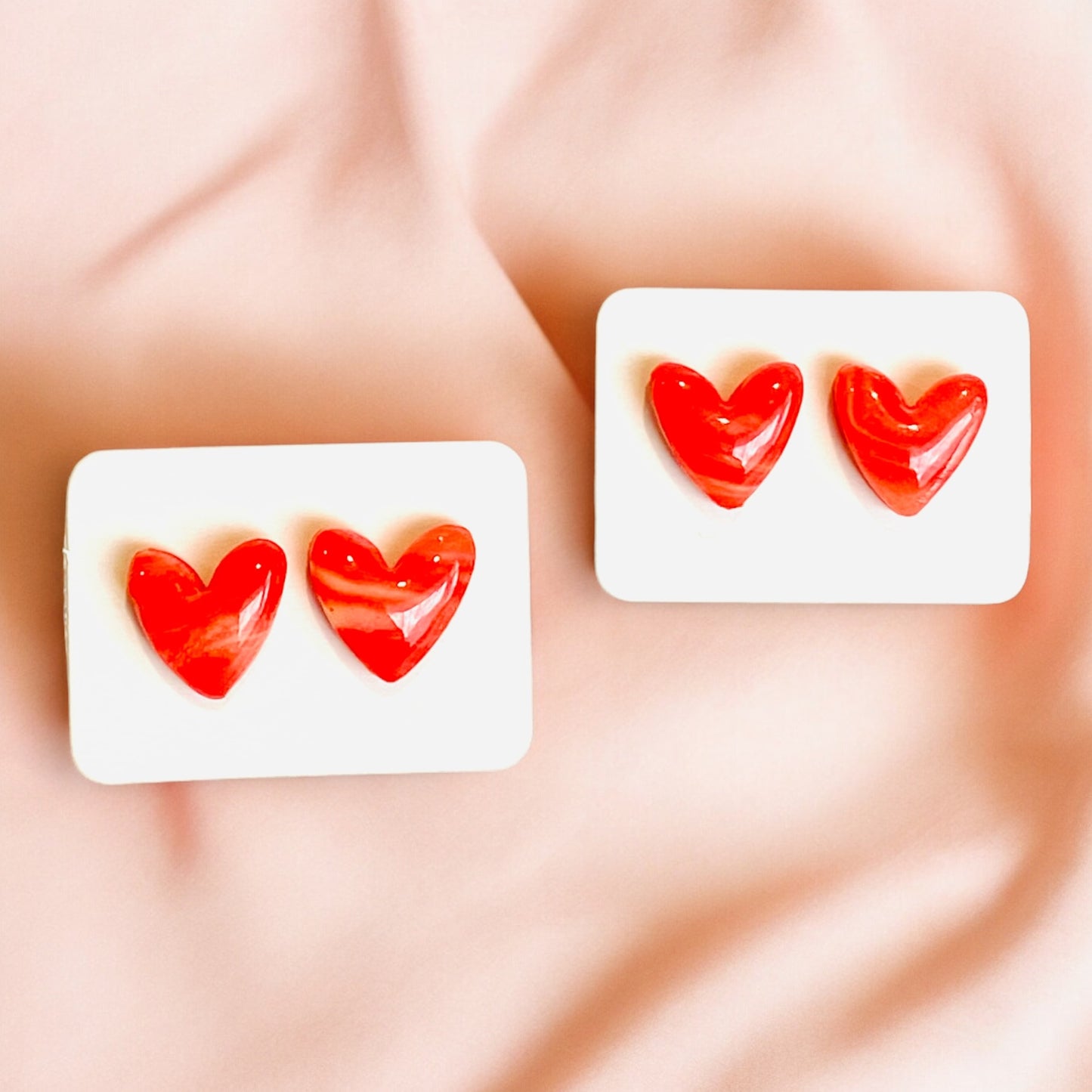 Be Courageous - Fiery Red Heart Studs