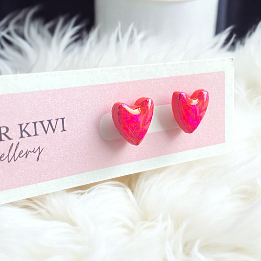 Be Seen - Red Heart Studs