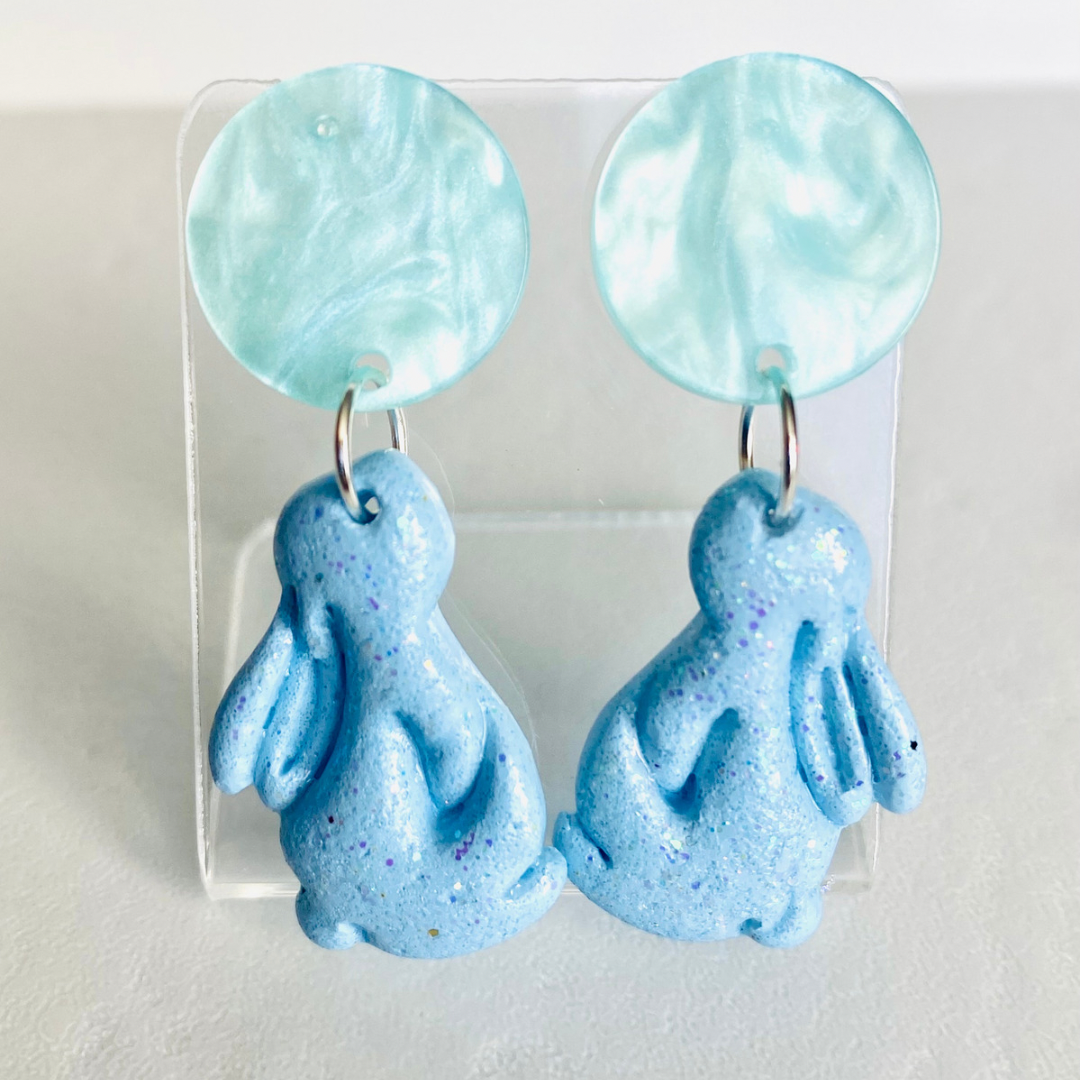 Blue Bunny Earrings