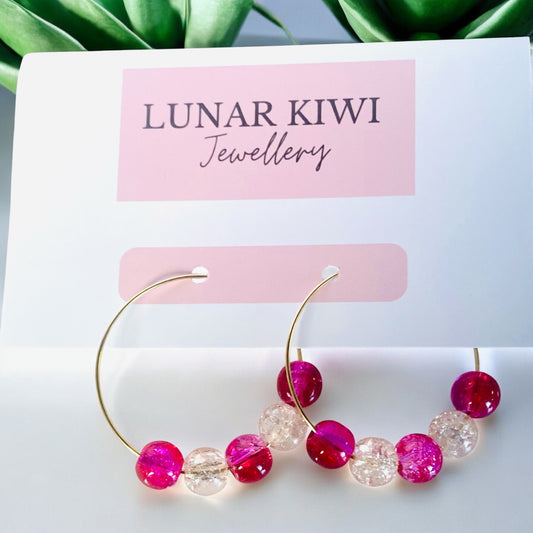 Red Sparkle Hoops