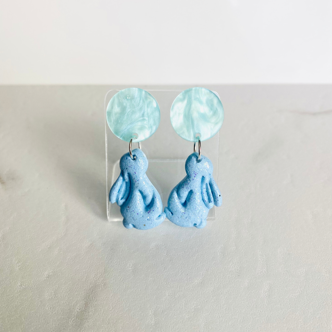 Blue Bunny Earrings