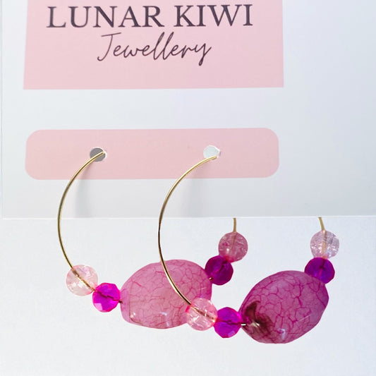 Pink Sparkle Hoops