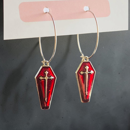 Coffin Hoop Earrings
